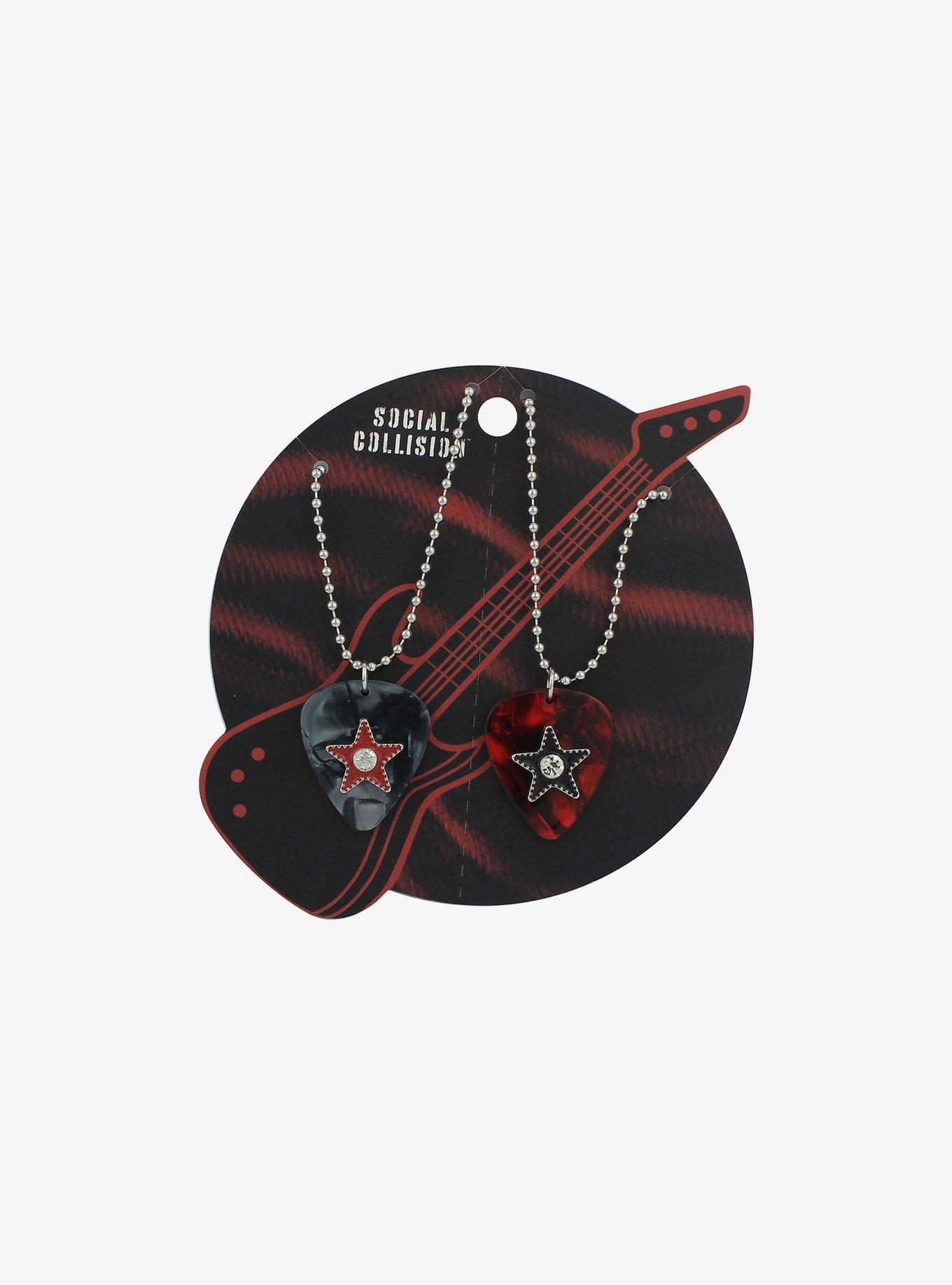 Social Collision® Guitar Pick Best Friend Necklace Set, , hi-res