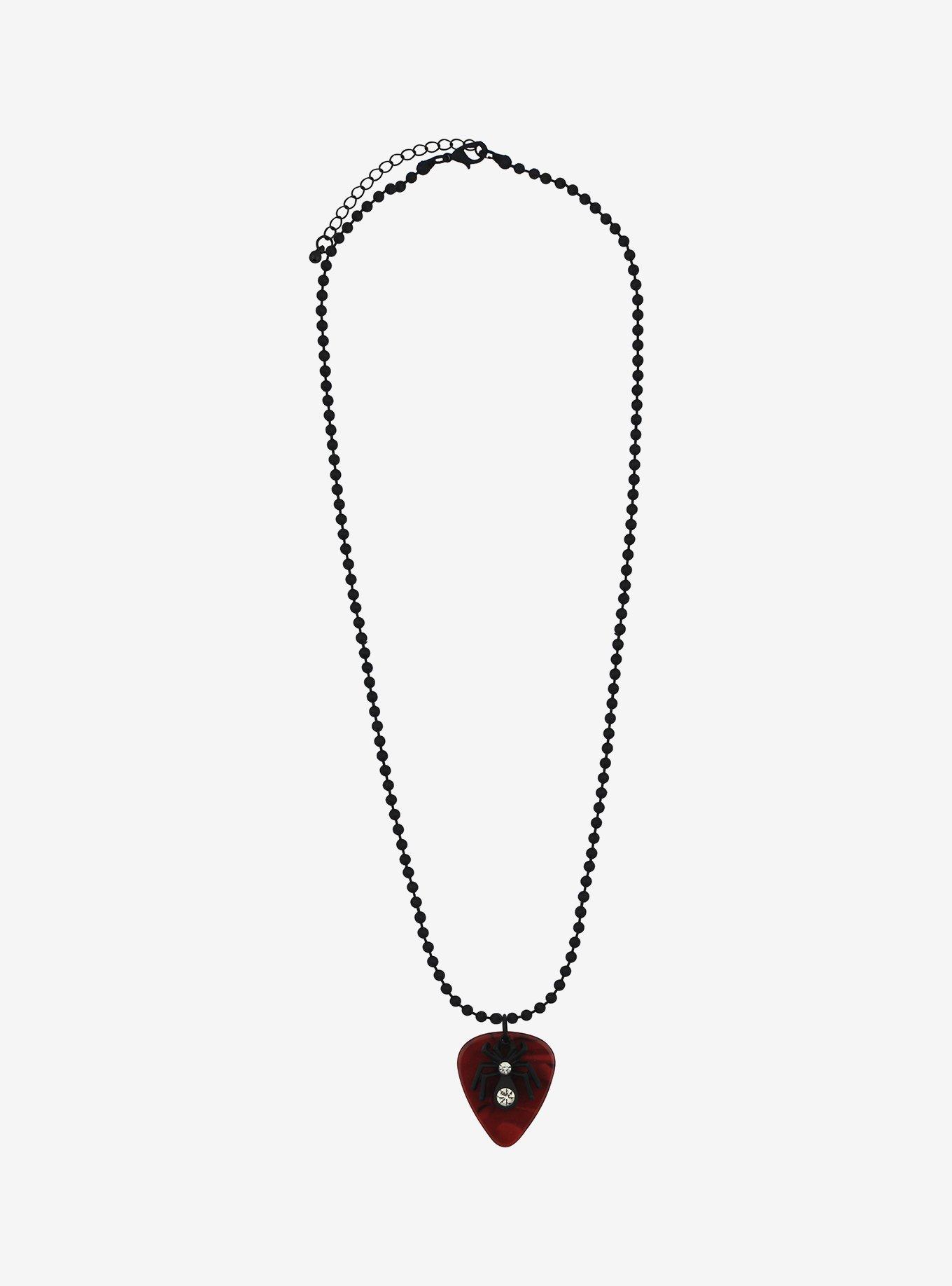 Spider Guitar Pick Pendant Necklace, , alternate