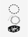 Social Collision® Skull Grommet & Chain Bracelet Set, , alternate