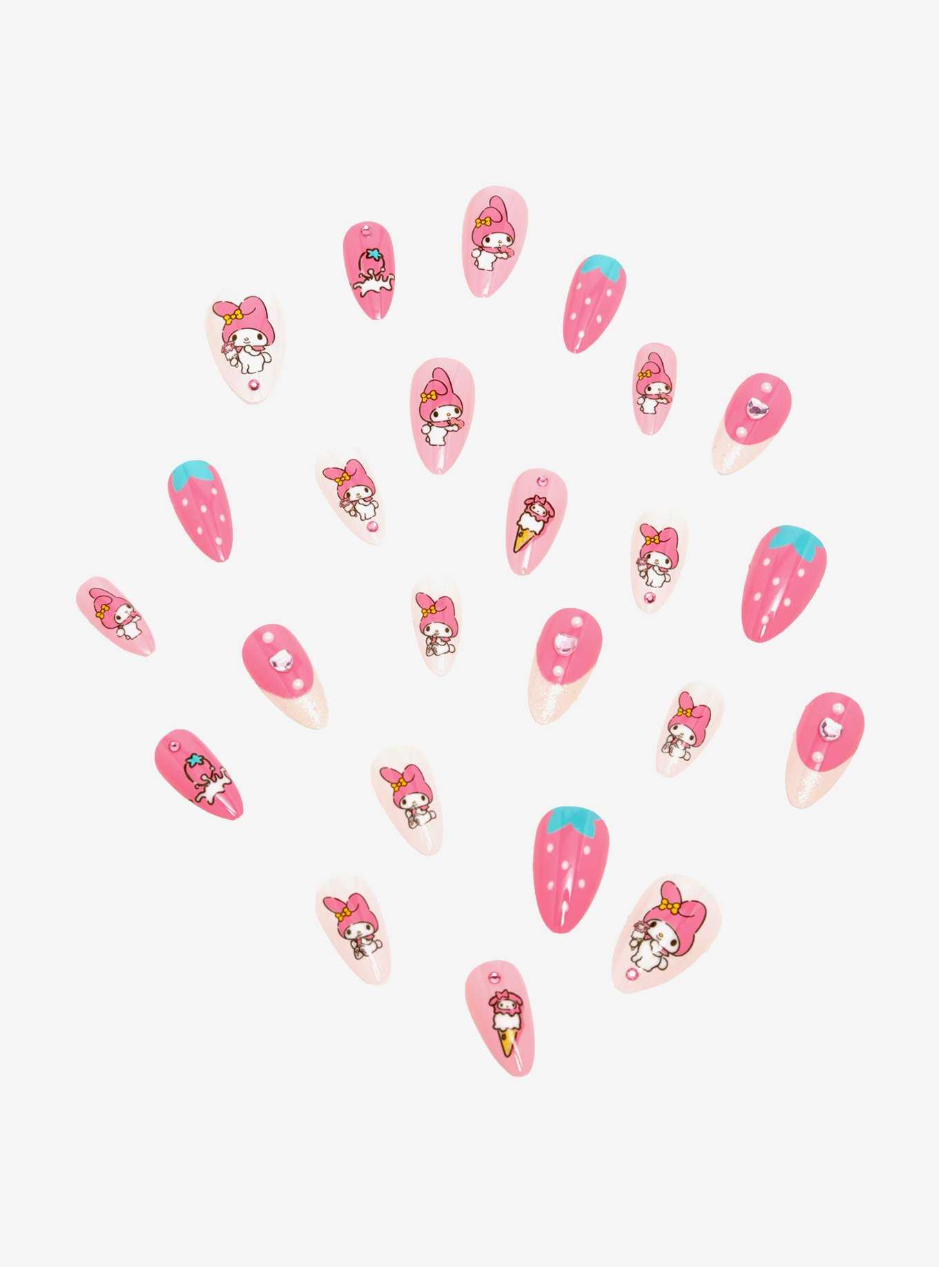 Sanrio My Melody Strawberry Press On Nails — BoxLunch Exclusive, , hi-res