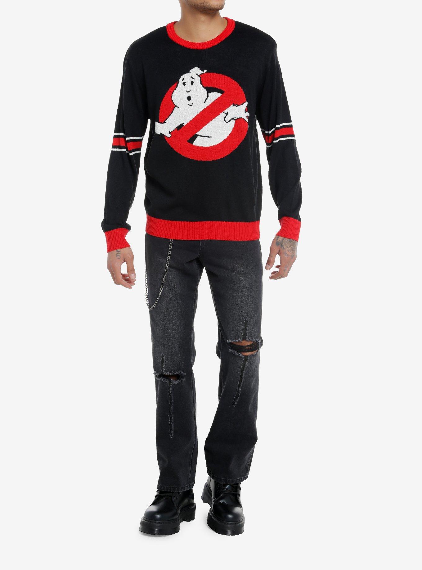 Ghostbusters Logo Intarsia Sweater, BLACK, alternate