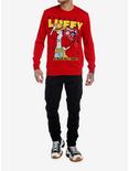 One Piece Luffy Intarsia Knit Sweater, RED, alternate
