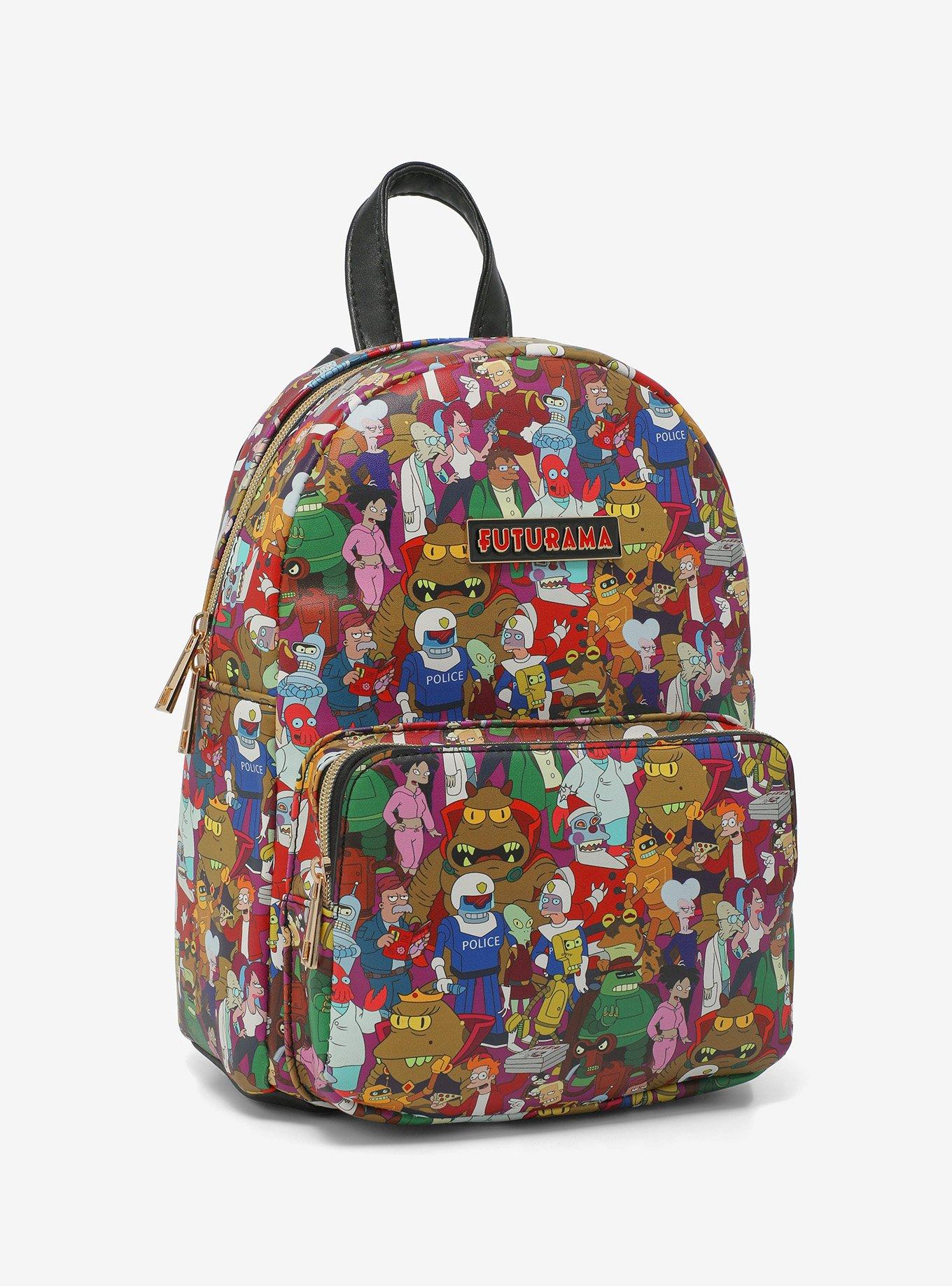 Futurama Group Allover Print Mini Backpack, , alternate