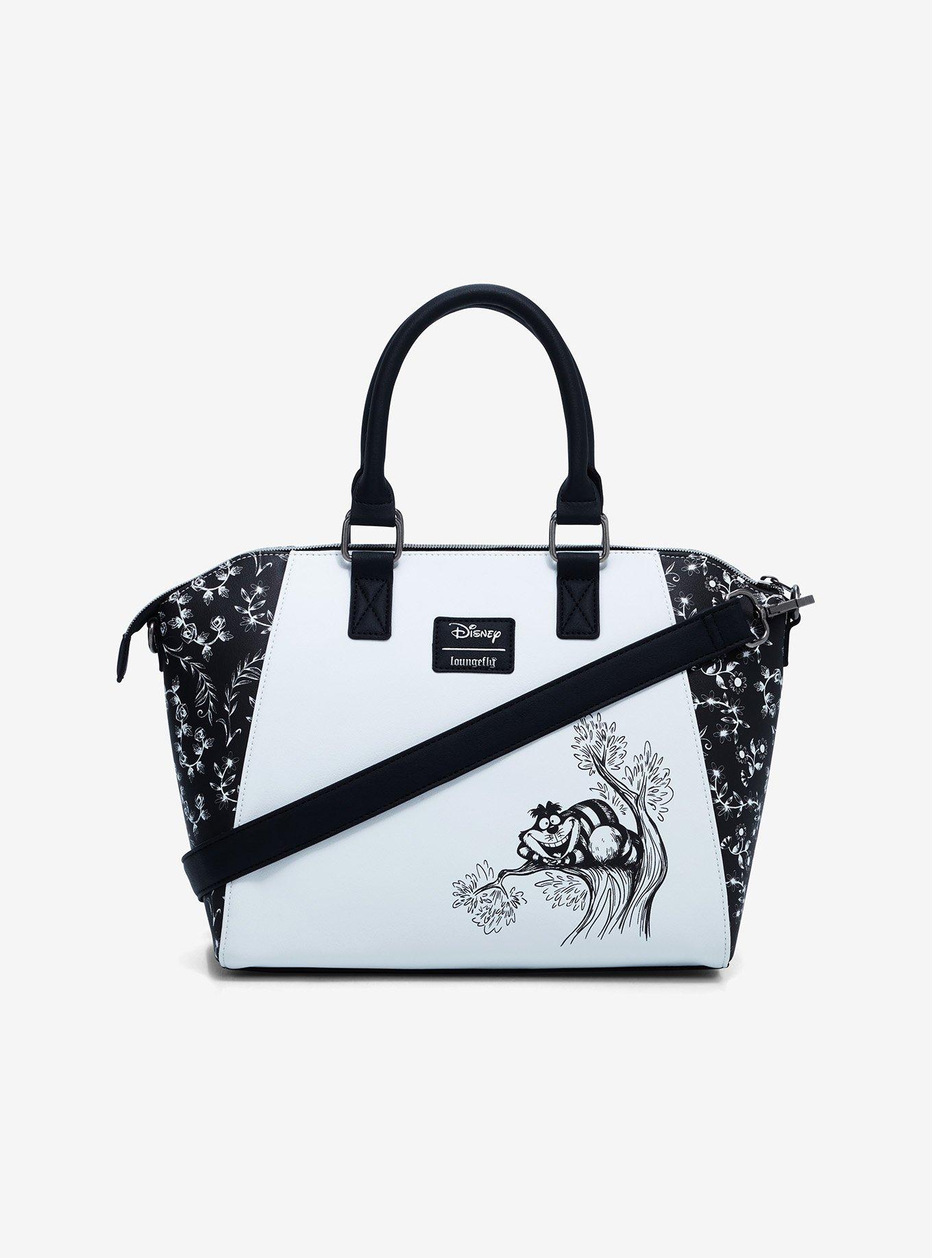 Loungefly Disney Alice In Wonderland Black & White Satchel Bag, , alternate