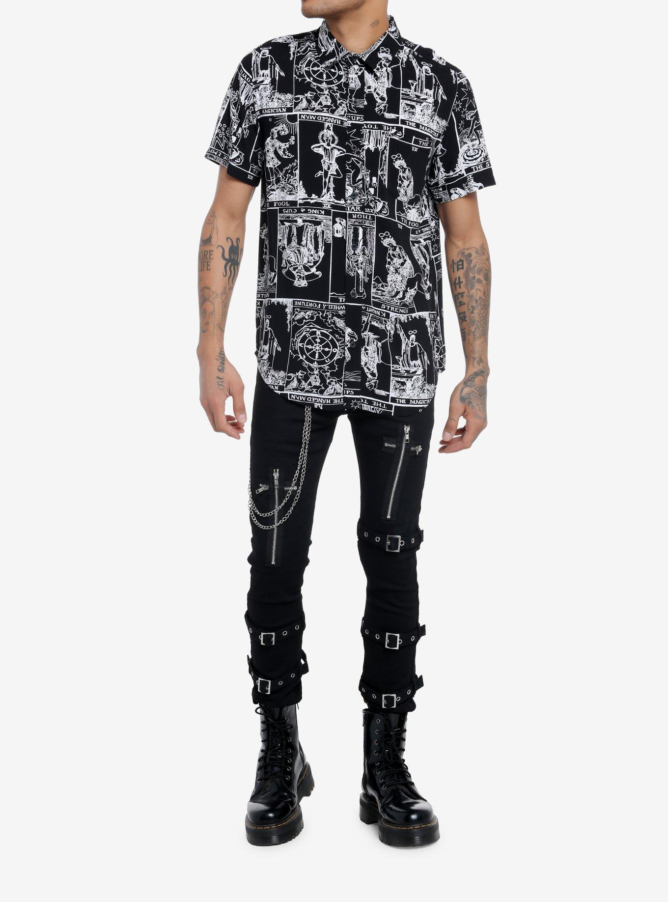 Tarot Card Woven Button-Up, , alternate