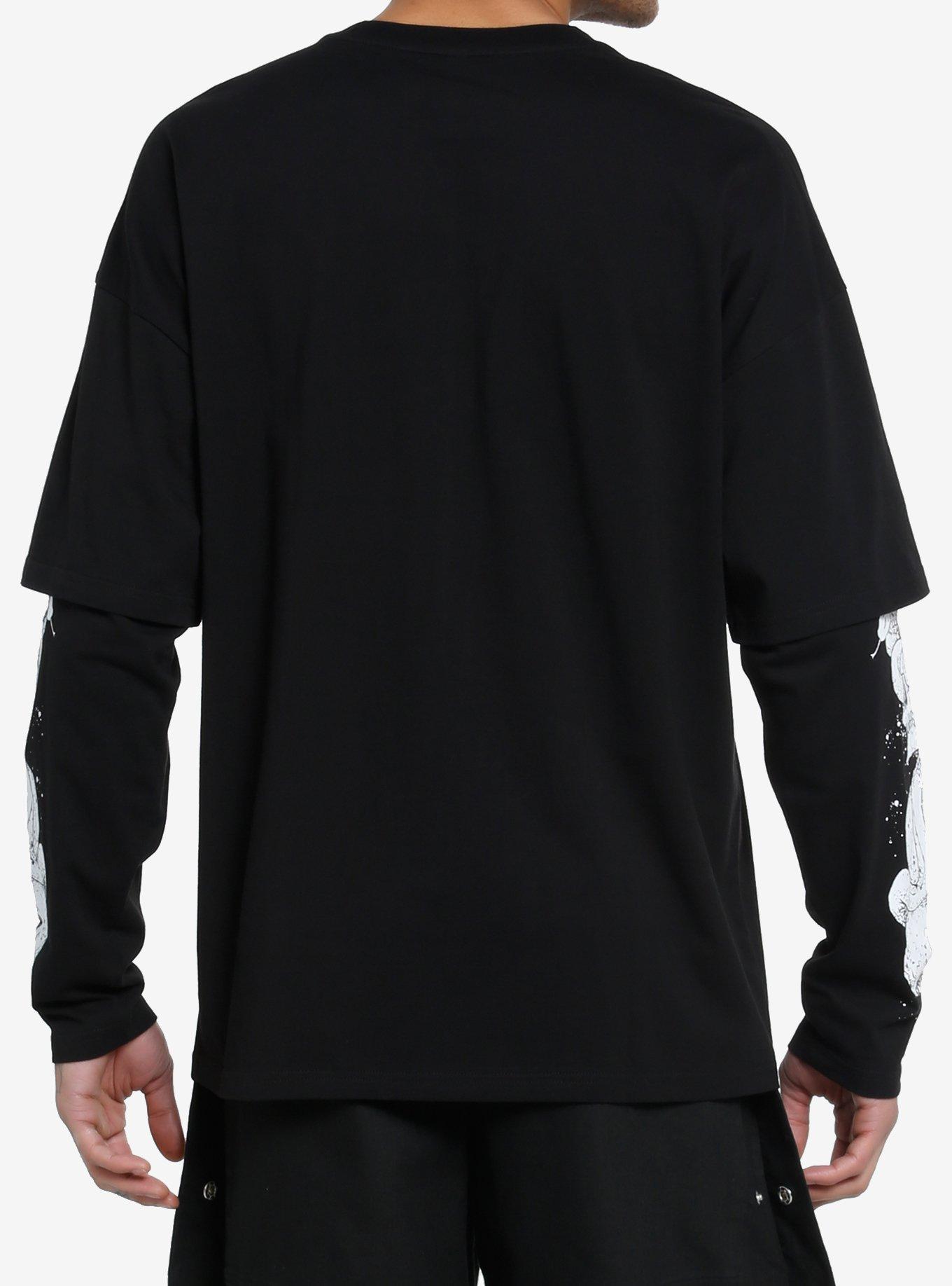 Midnight Fear Skulls & Snakes Oversized Twofer Long-Sleeve T-Shirt, , alternate