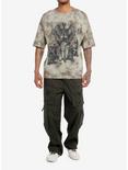 Thorn & Fable Winged Skeleton Cemetery Tie-Dye T-Shirt, GREY, alternate