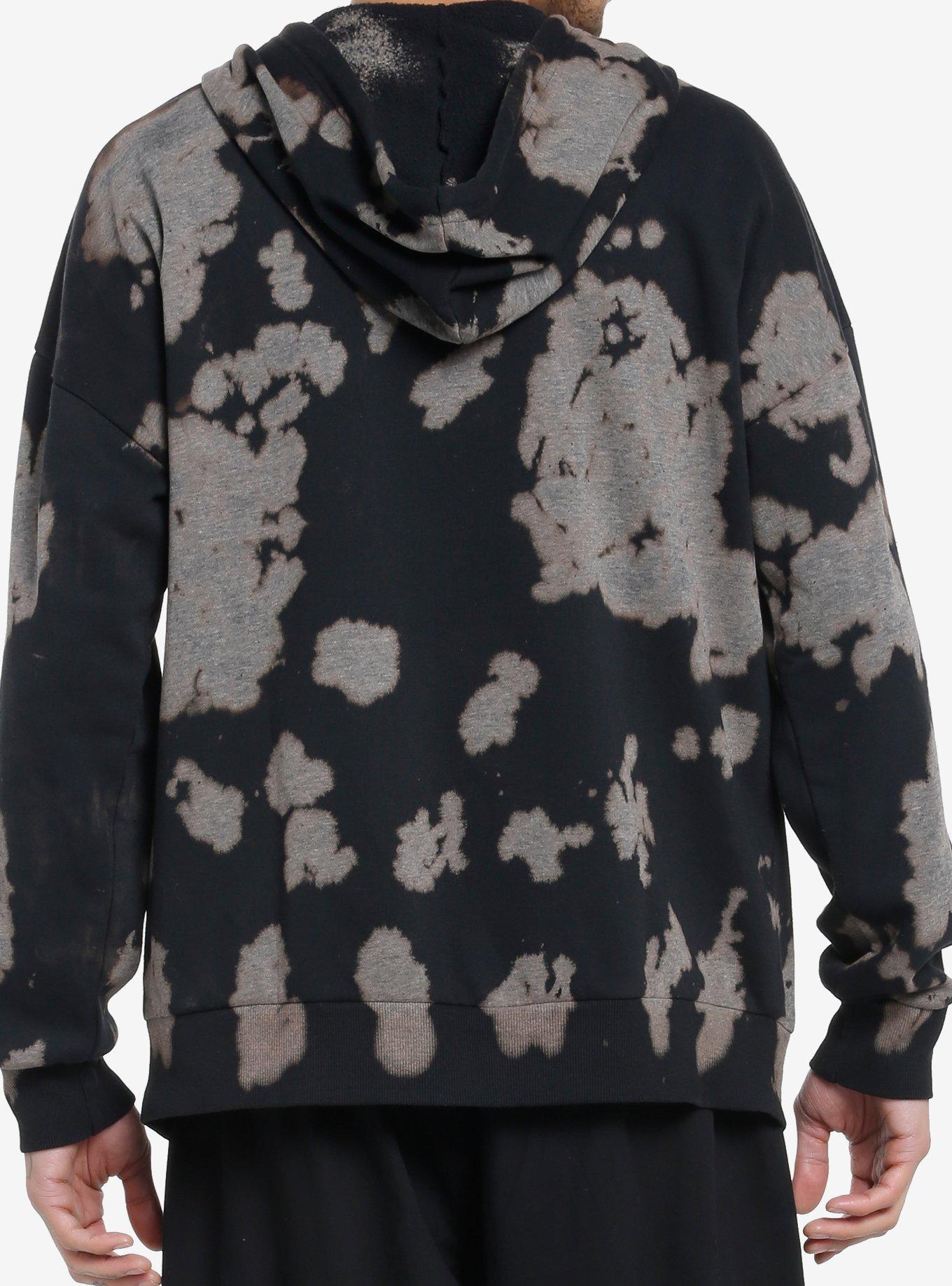 Black Acid Wash Hoodie, MULTI, alternate