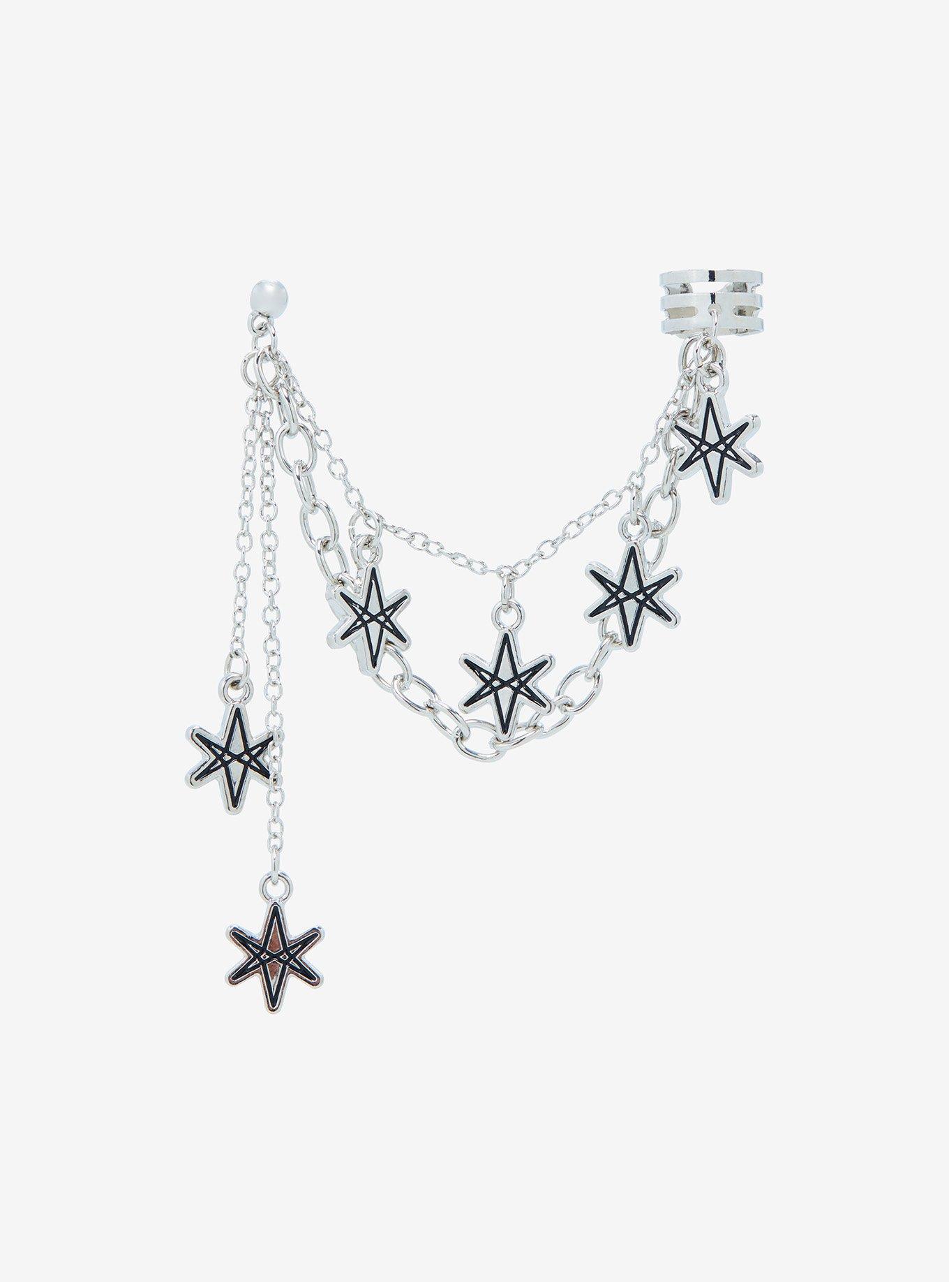 Bring Me The Horizon Unicursal Hexagram Cuff Earring, , alternate