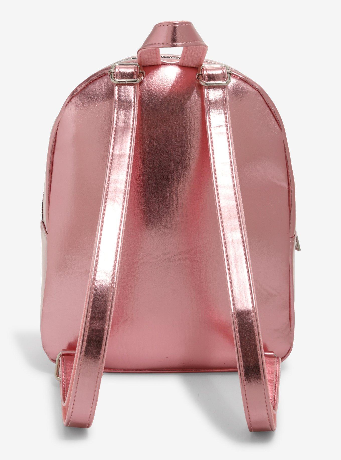 Mean Girls On Wednesdays We Wear Pink Metallic Mini Backpack, , alternate