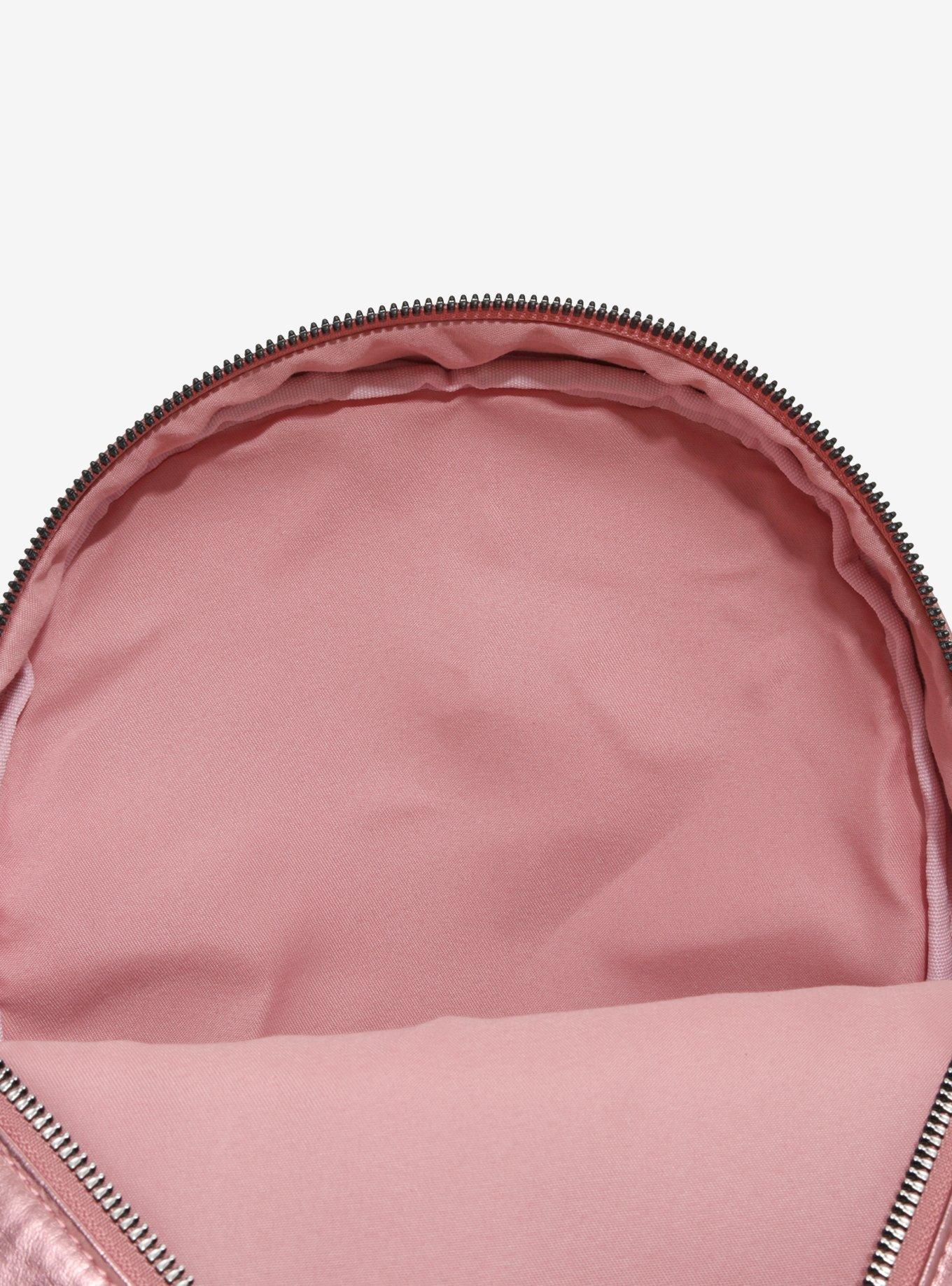 Mean Girls On Wednesdays We Wear Pink Metallic Mini Backpack, , alternate