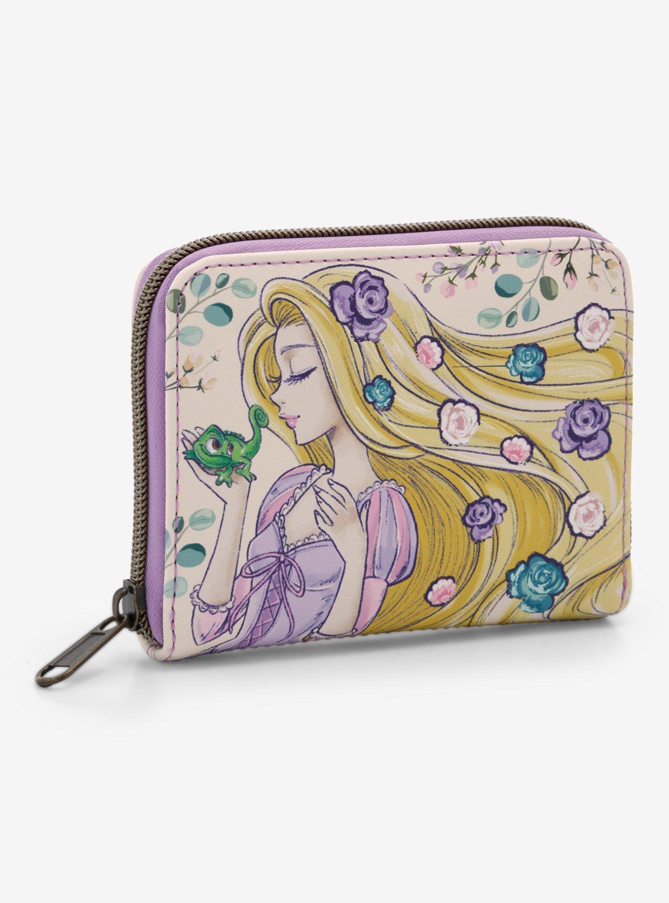 Loungefly Disney Tangled Rapunzel & Pascal Flowers Mini Zipper Wallet, , alternate