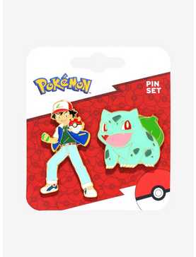 Pokémon Ash and Bulbasaur Enamel Pin Set — BoxLunch Exclusive, , hi-res