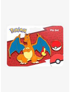 Pokémon Charizard and Poke Ball Enamel Pin Set — BoxLunch Exclusive, , hi-res