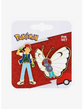 Pokémon Ash & Butterfree Enamel Pin Set - BoxLunch Exclusive, , hi-res