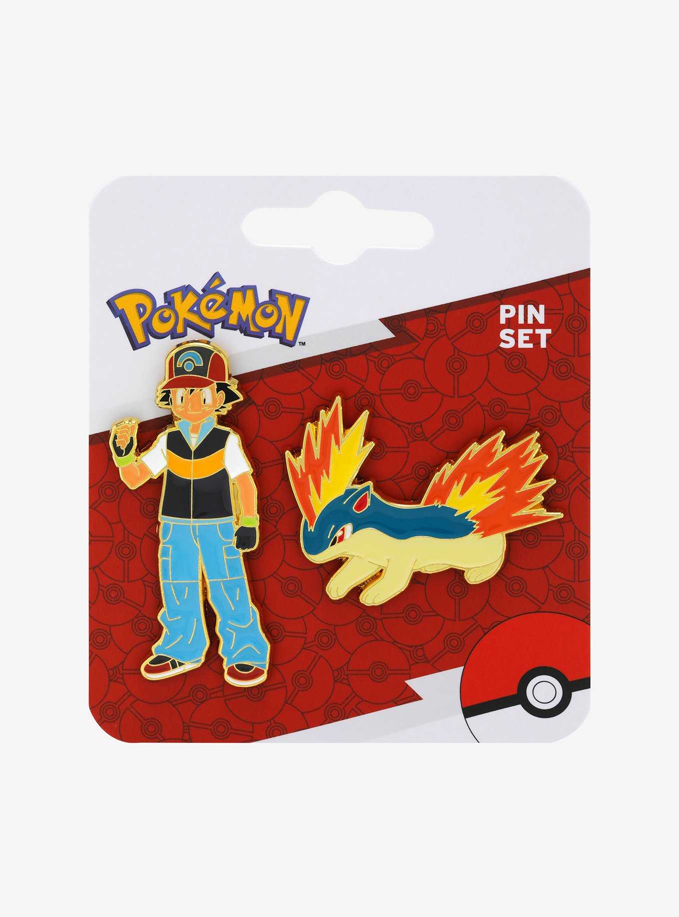 Pokémon Ash & Quilava Enamel Pin Set - BoxLunch Exclusive, , hi-res