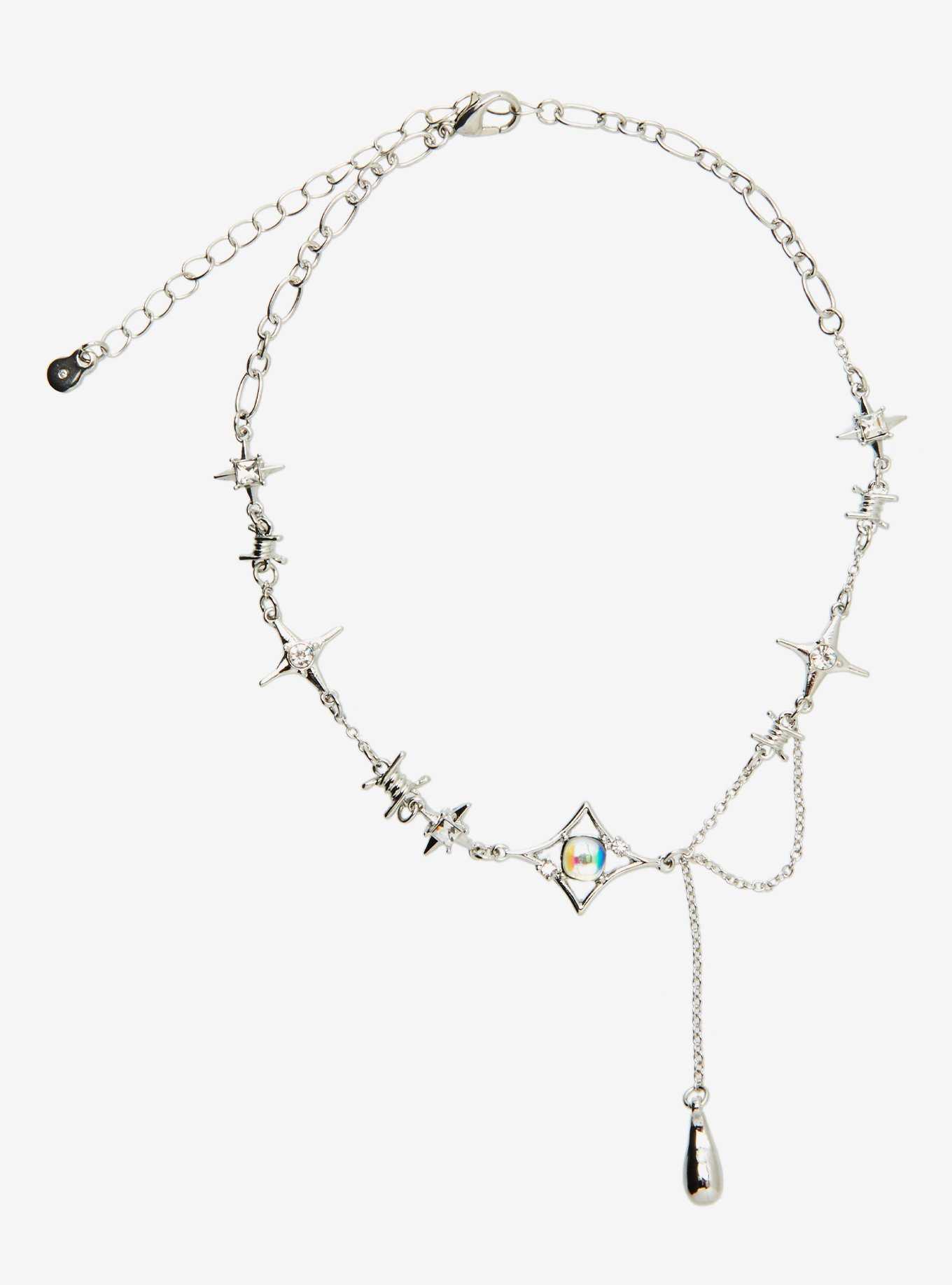 Social Collision Star Barbed Wire Choker, , hi-res