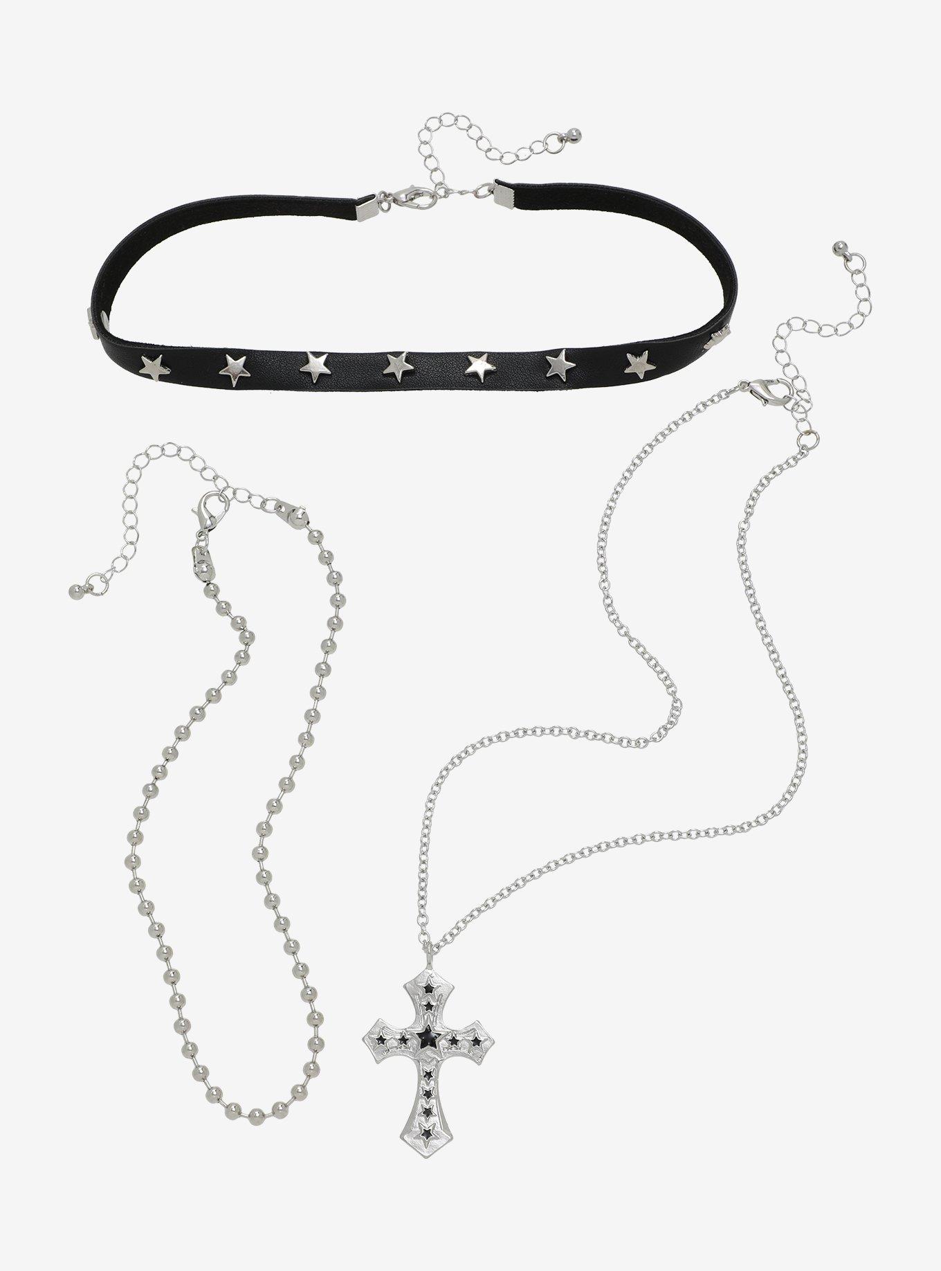 Social Collision® Cross Star Ball Chain Choker Set, , alternate