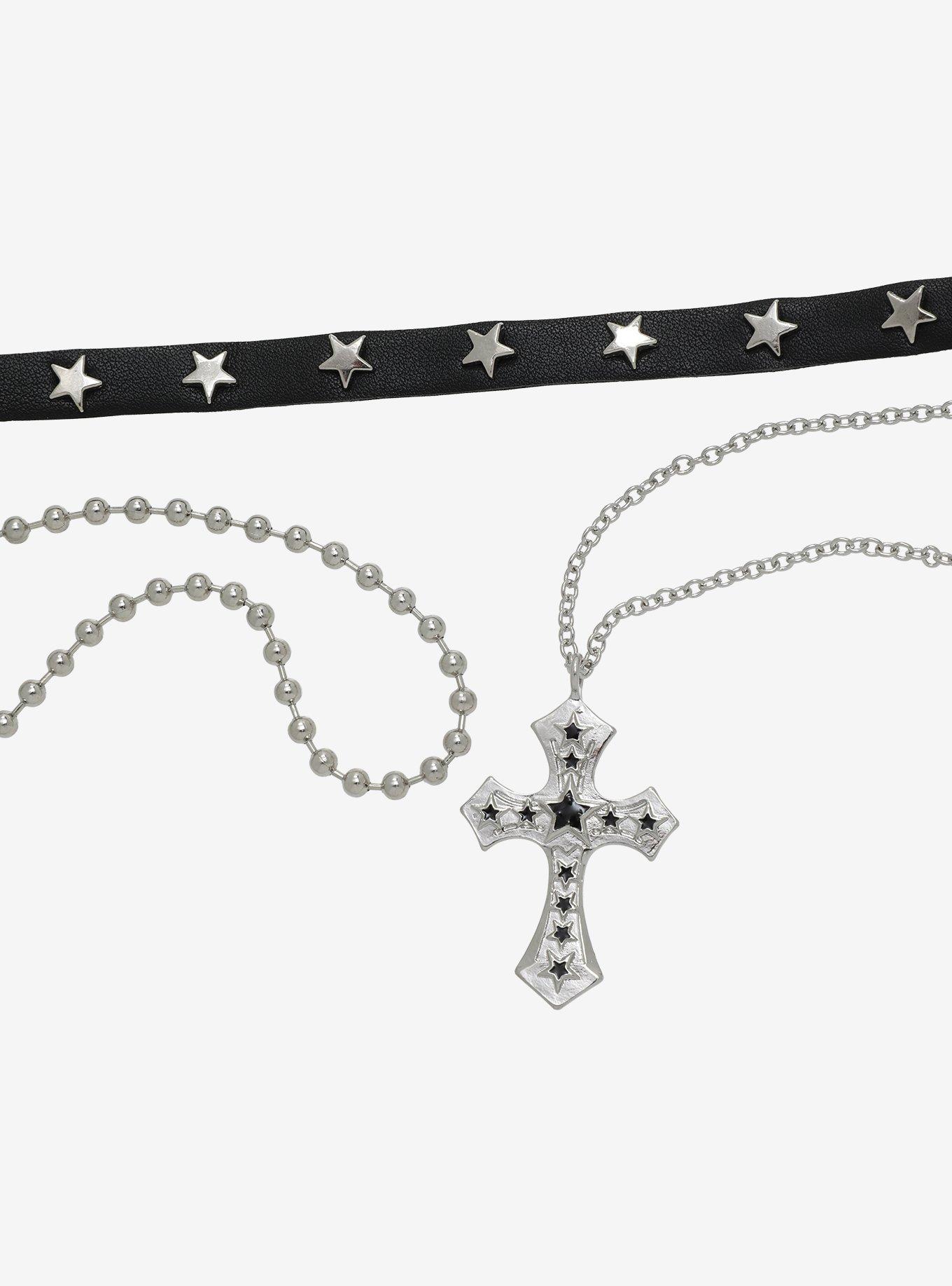 Social Collision® Cross Star Ball Chain Choker Set, , alternate