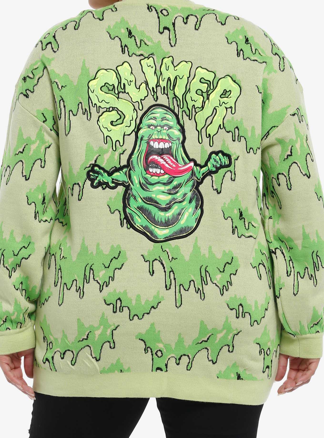 Her Universe Ghostbusters Slimer Glow-In-The-Dark Girls Cardigan Plus Size, , hi-res