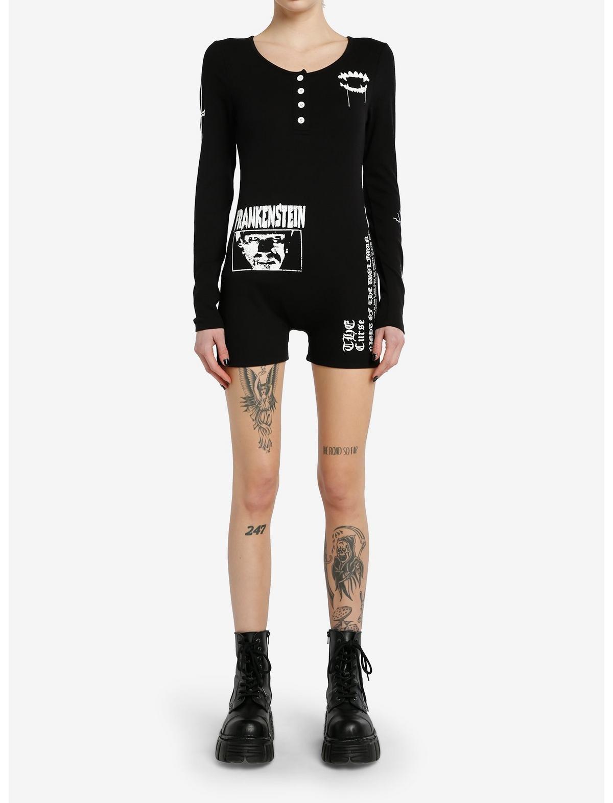 Universal Monsters Icons Long-Sleeve Romper, MULTI, alternate