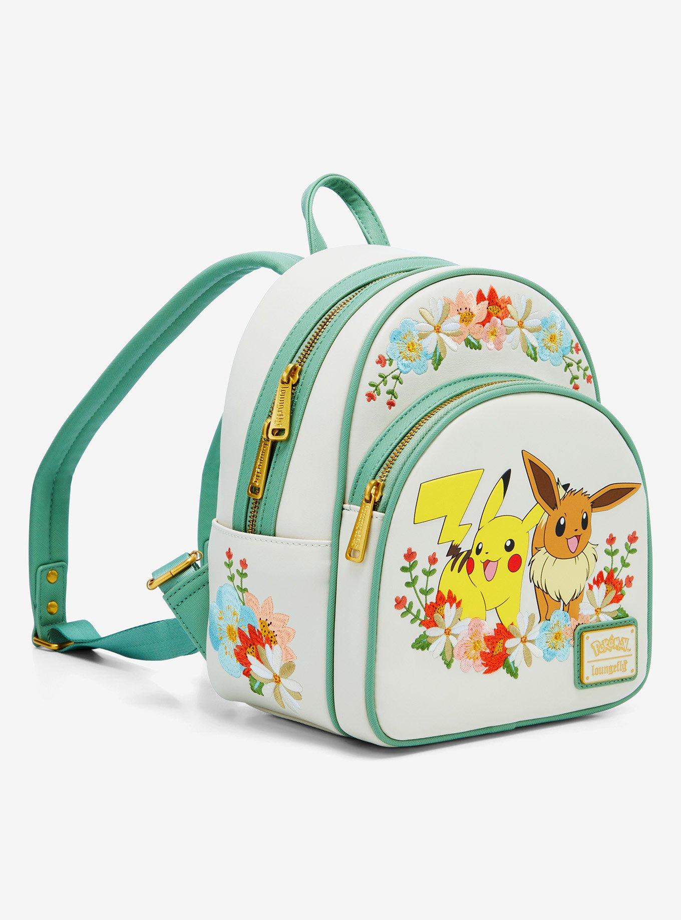 Loungefly Pokémon Pikachu and Eevee Floral Mini Backpack — BoxLunch Exclusive, , hi-res