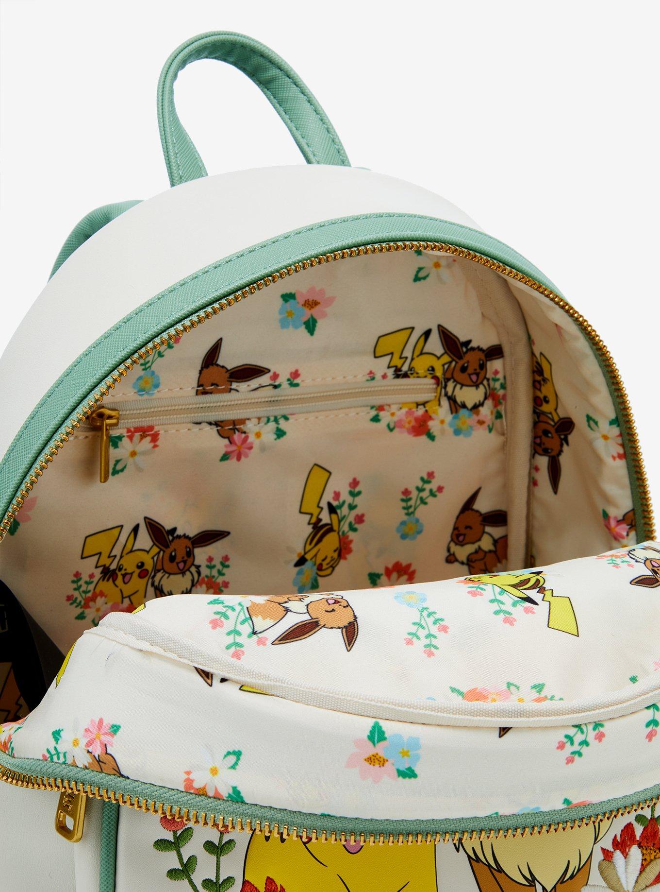 Loungefly Pok&eacute;mon Pikachu and Eevee Floral Mini Backpack &mdash; BoxLunch Exclusive, , alternate