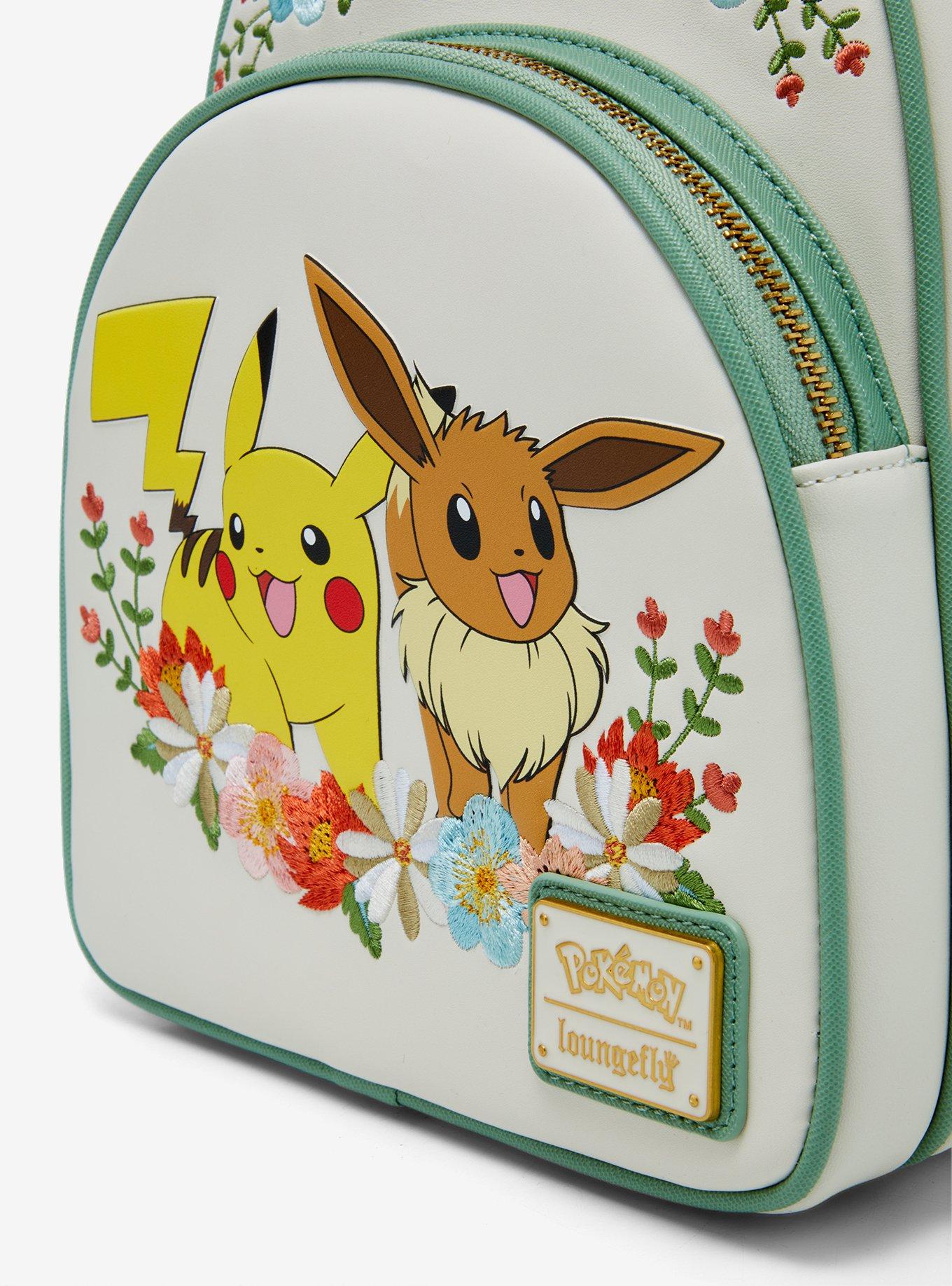 Loungefly Pok&eacute;mon Pikachu and Eevee Floral Mini Backpack &mdash; BoxLunch Exclusive, , alternate