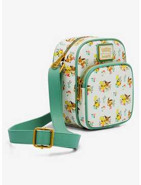 Loungefly Pokémon Pikachu and Eevee Floral Allover Print Crossbody Bag — BoxLunch Exclusive, , hi-res