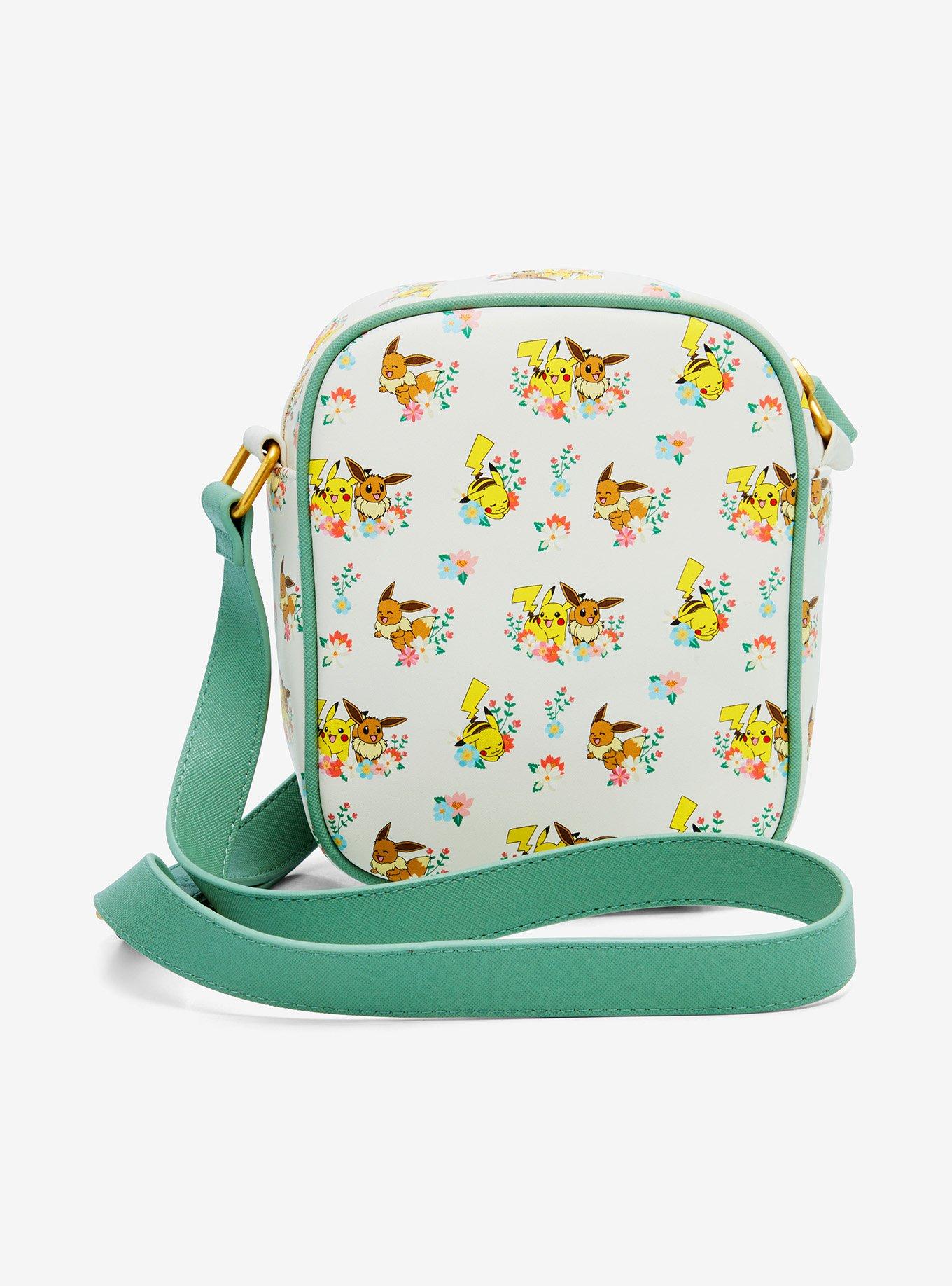 Loungefly Pokémon Pikachu and Eevee Floral Allover Print Crossbody Bag — BoxLunch Exclusive