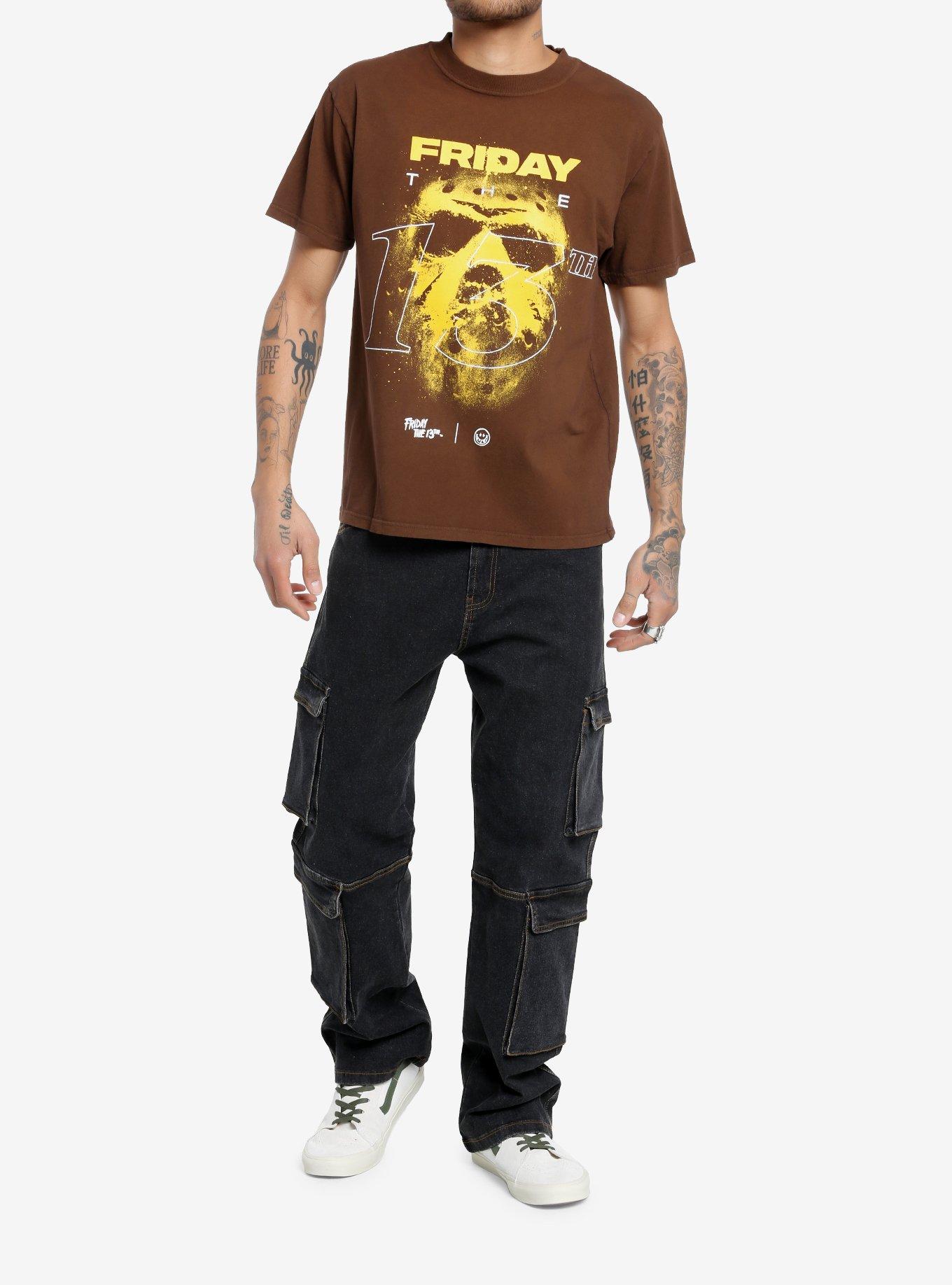 Friday The 13th Yellow Mask T-Shirt, CHOCOLATE, alternate