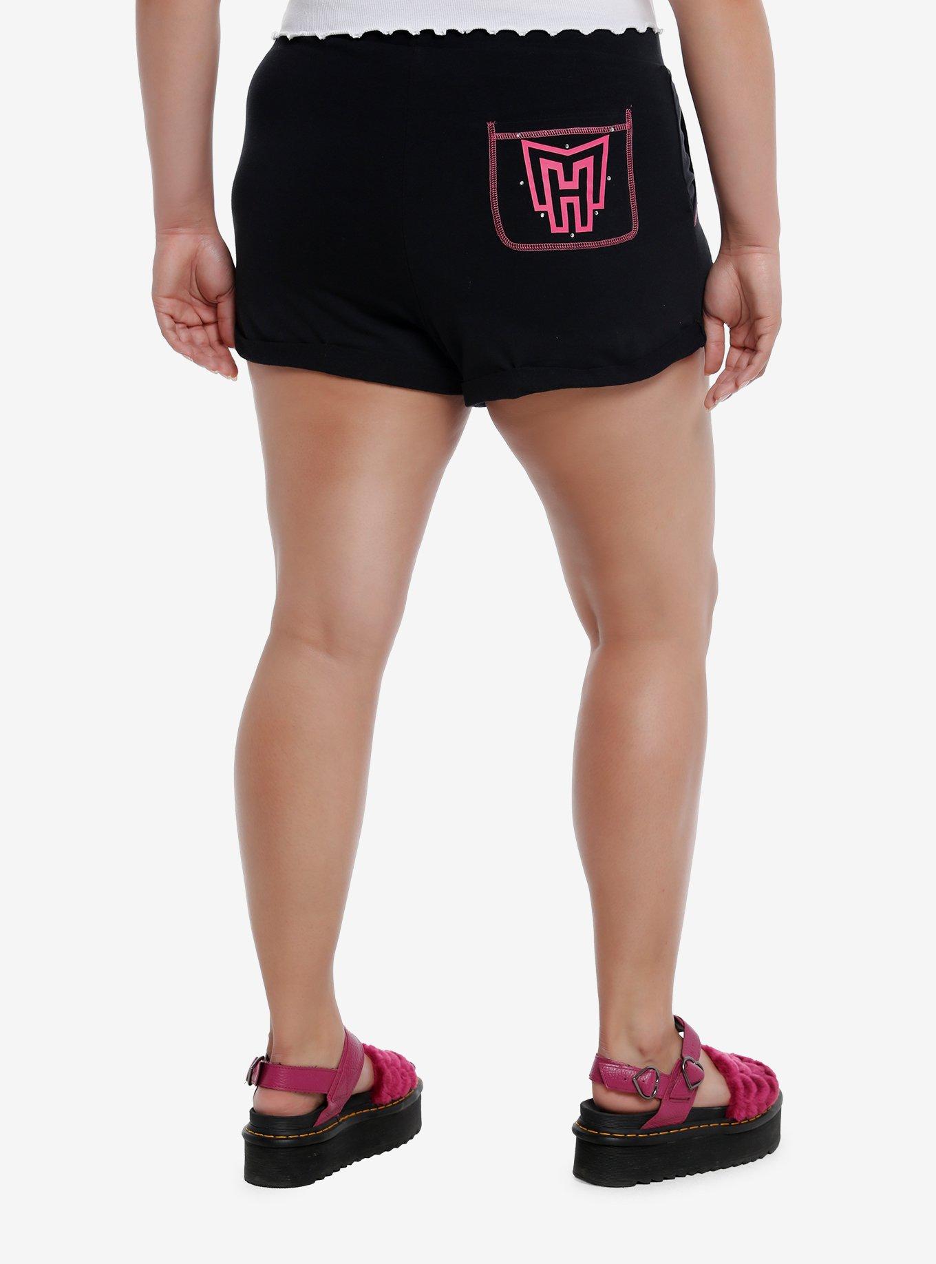 Monster High Icons Girls Lounge Shorts Plus Size, BLACK, alternate