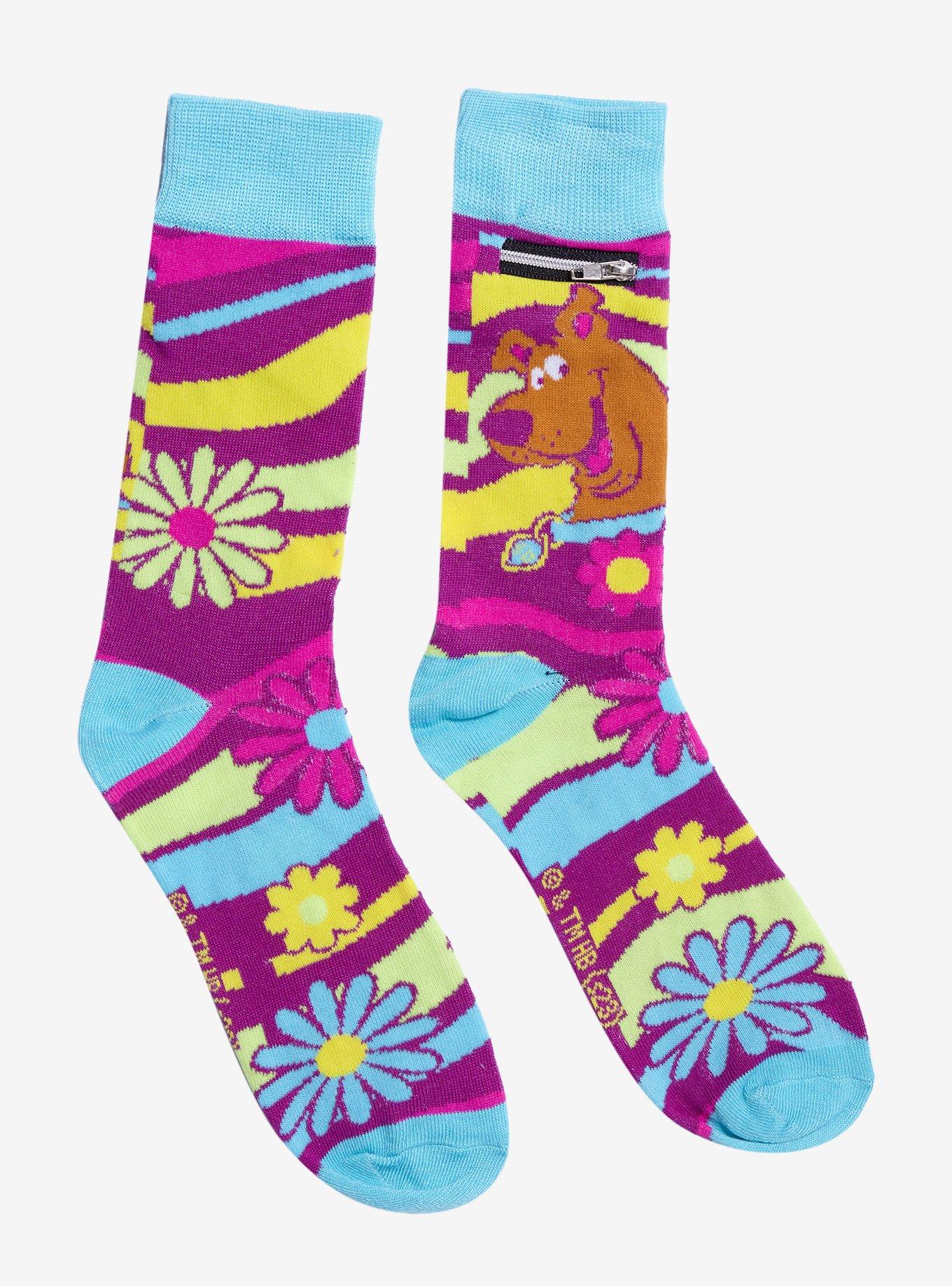 Scooby-Doo! Retro Flowers Crew Socks, , alternate