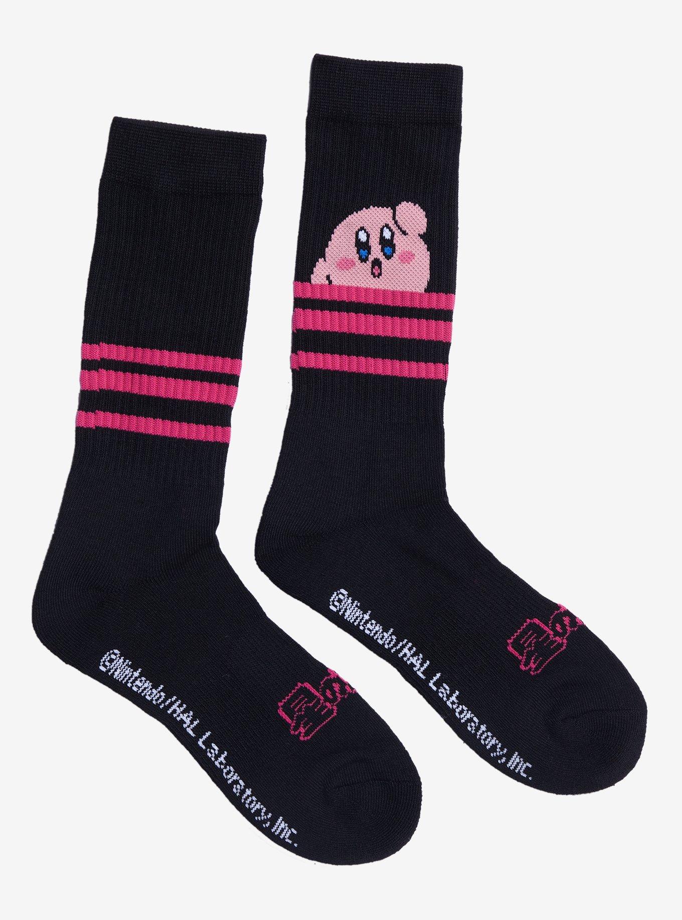 Kirby Stripe Peeking Crew Socks, , alternate