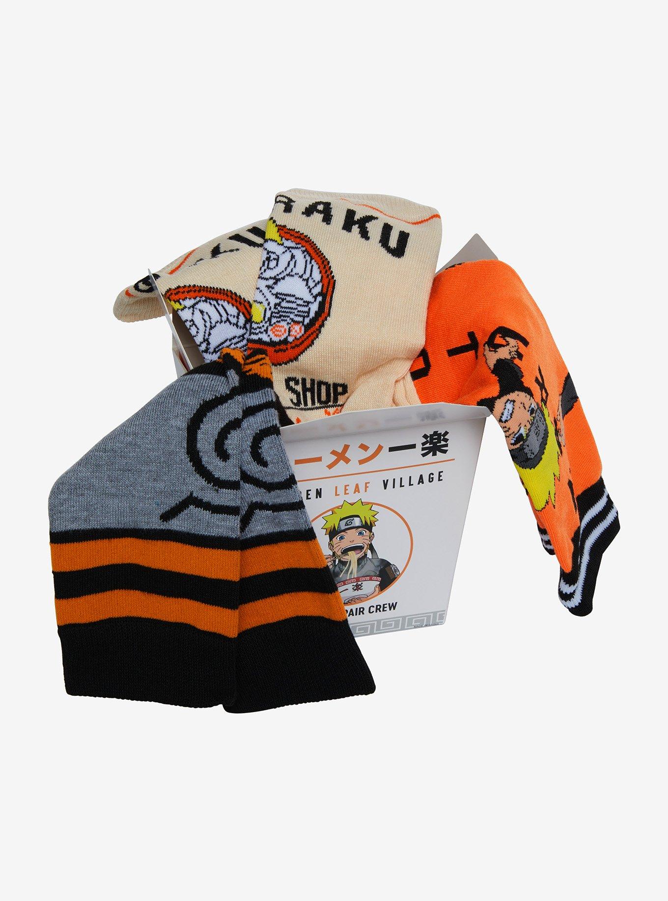Naruto Shippuden Ramen Crew Socks 3 Pair, , alternate