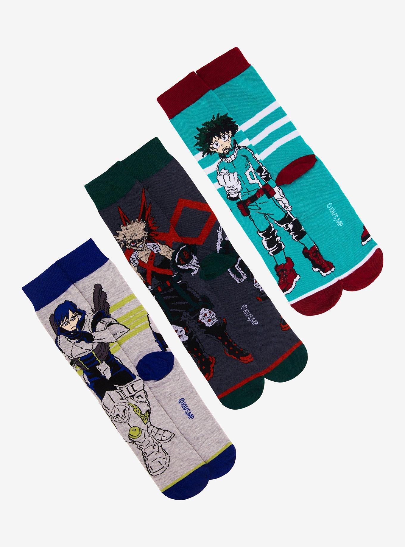 My Hero Academia Hero Trio Crew Sock Box 3 Pair, , alternate