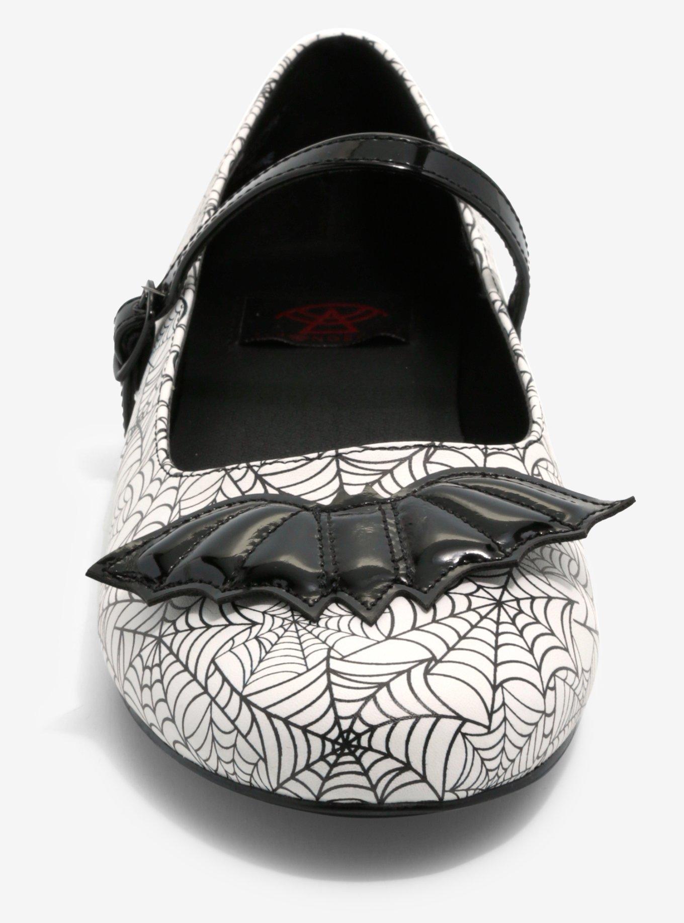 Strange Cvlt Black & White Spiderweb Mary Jane Flats, MULTI, alternate