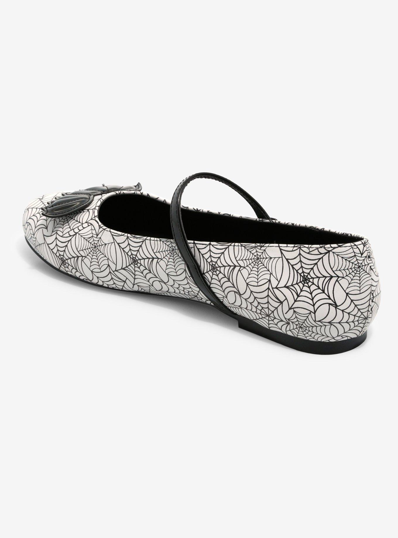 Strange Cvlt Black & White Spiderweb Mary Jane Flats, MULTI, alternate