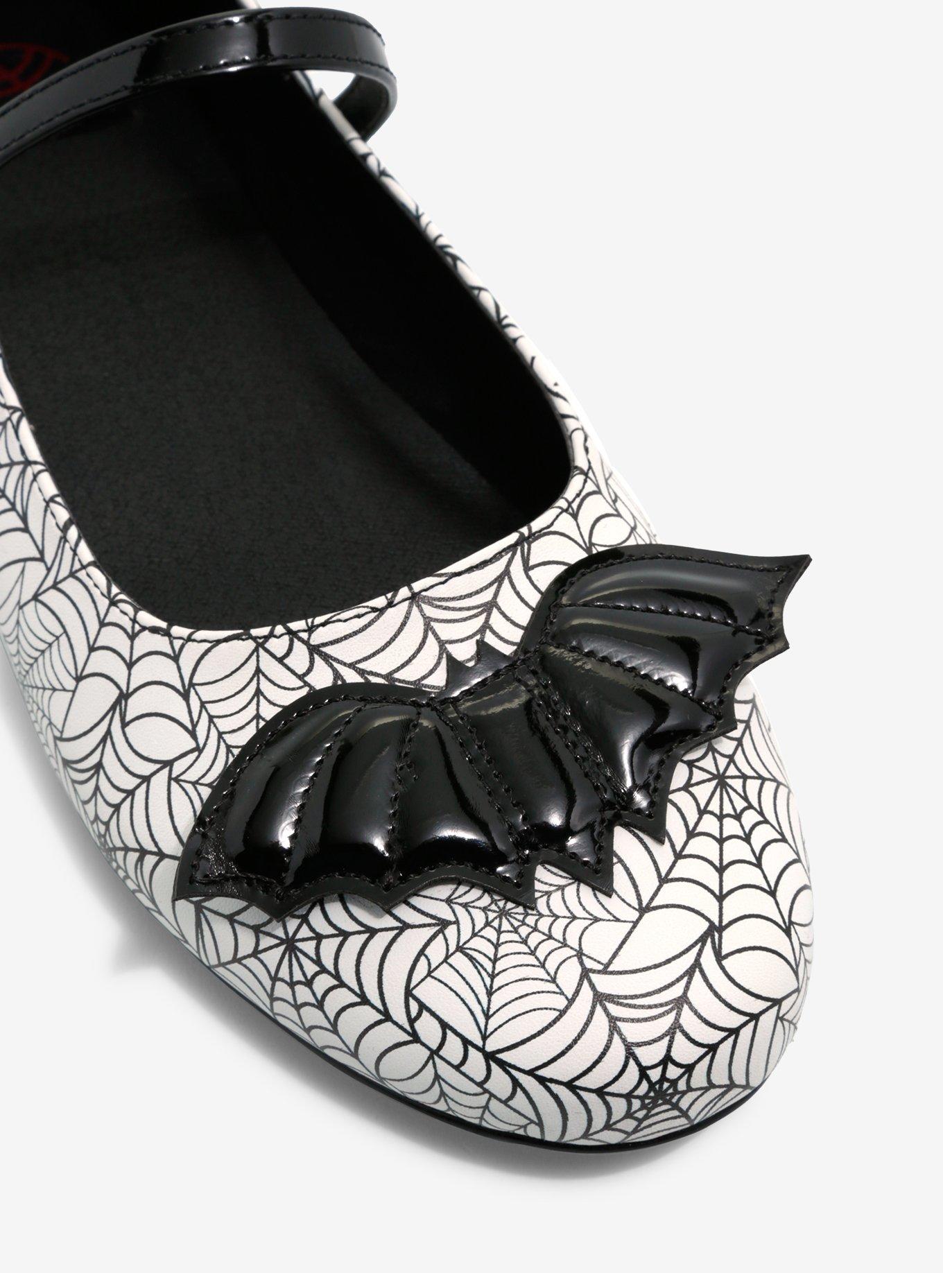 Strange Cvlt Black & White Spiderweb Mary Jane Flats, MULTI, alternate