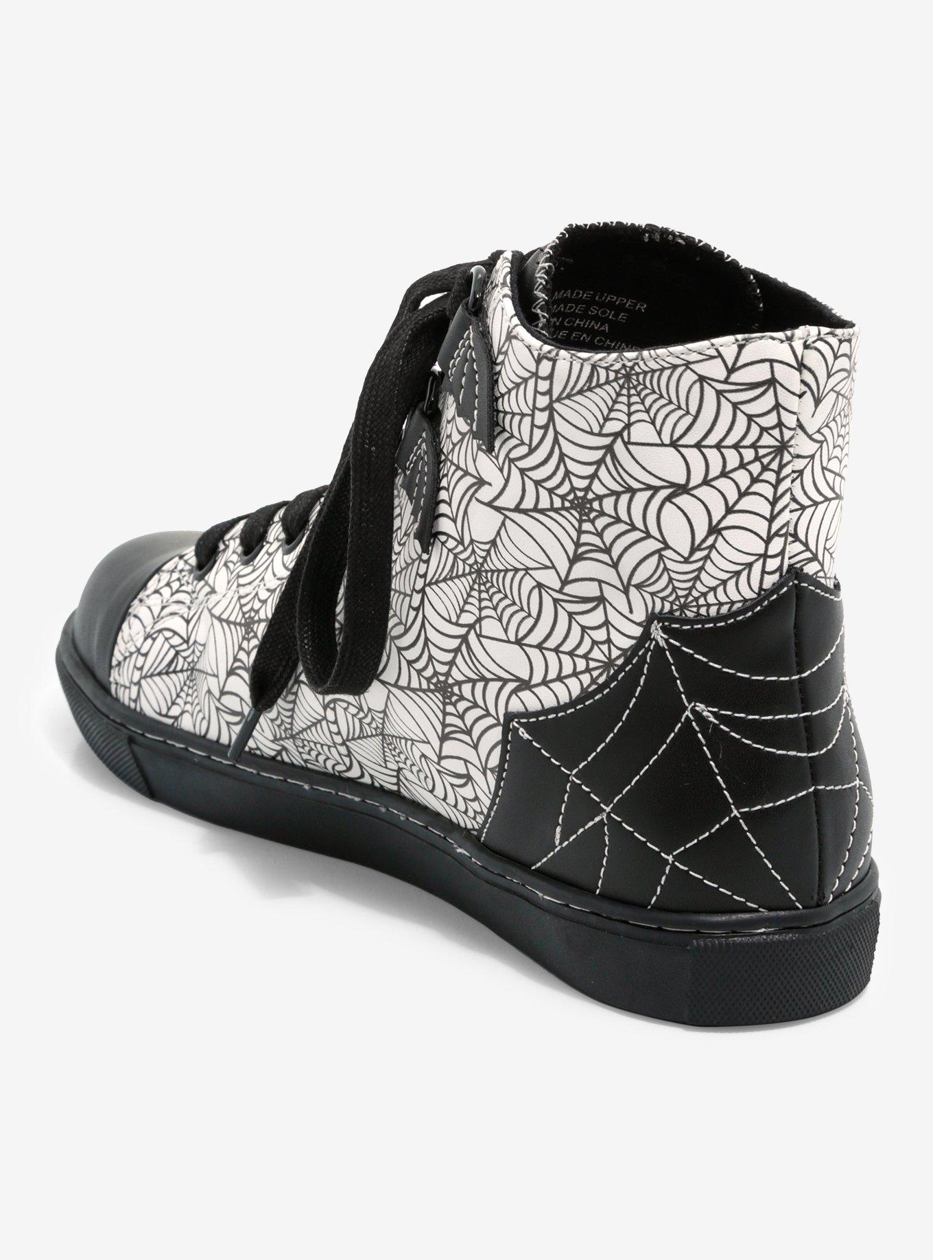Strange Cvlt Black & White Krypt Web Hi-Top Sneaker, MULTI, alternate