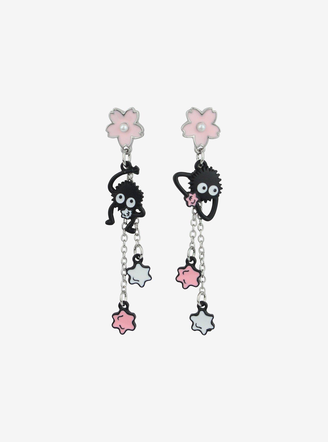 Studio Ghibli Spirited Away Soot Sprites Sakura Star Candy Earrings