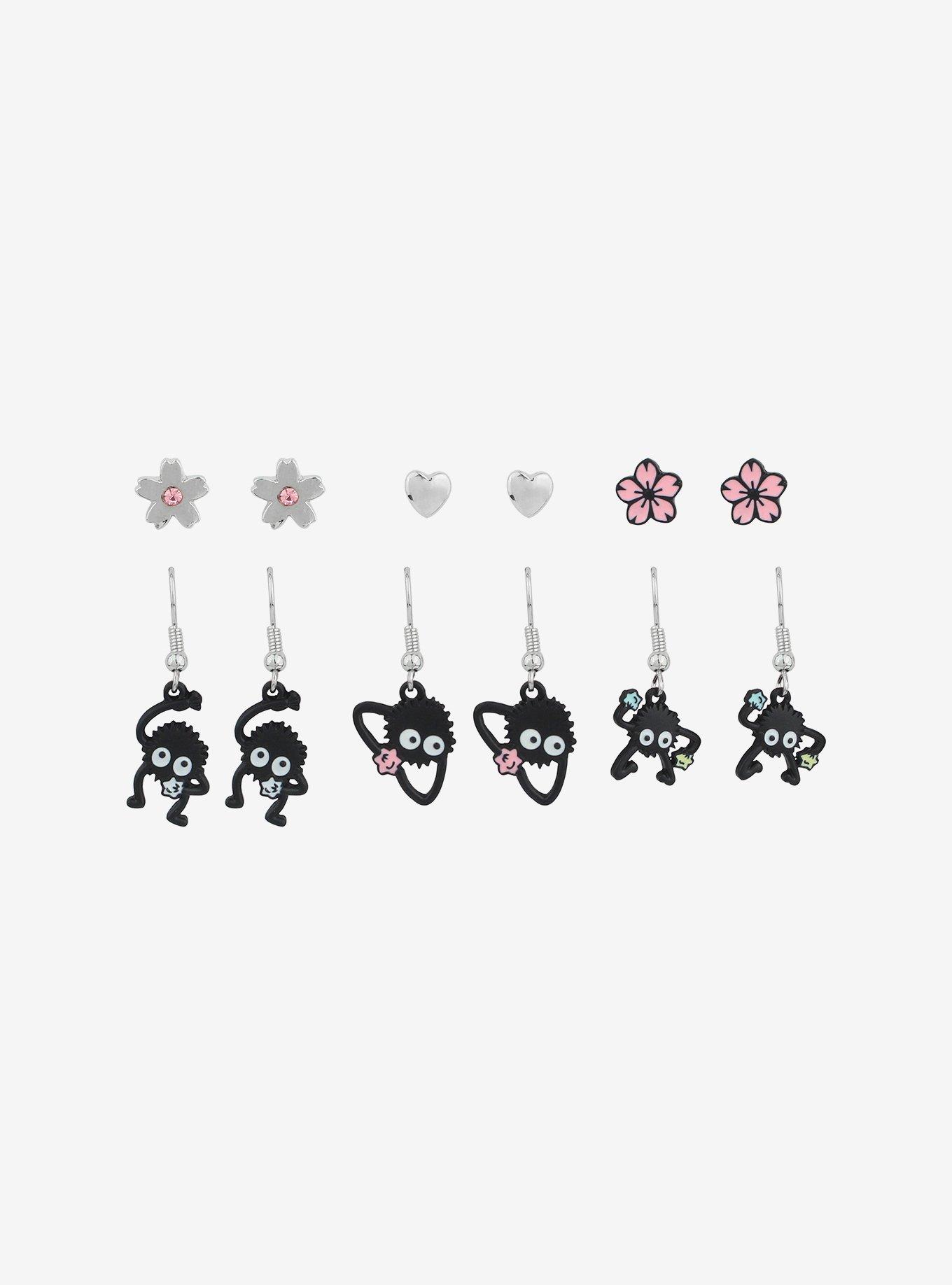 Studio Ghibli Spirited Away Soot Sprites Sakura Star Candy Earring Set, , alternate