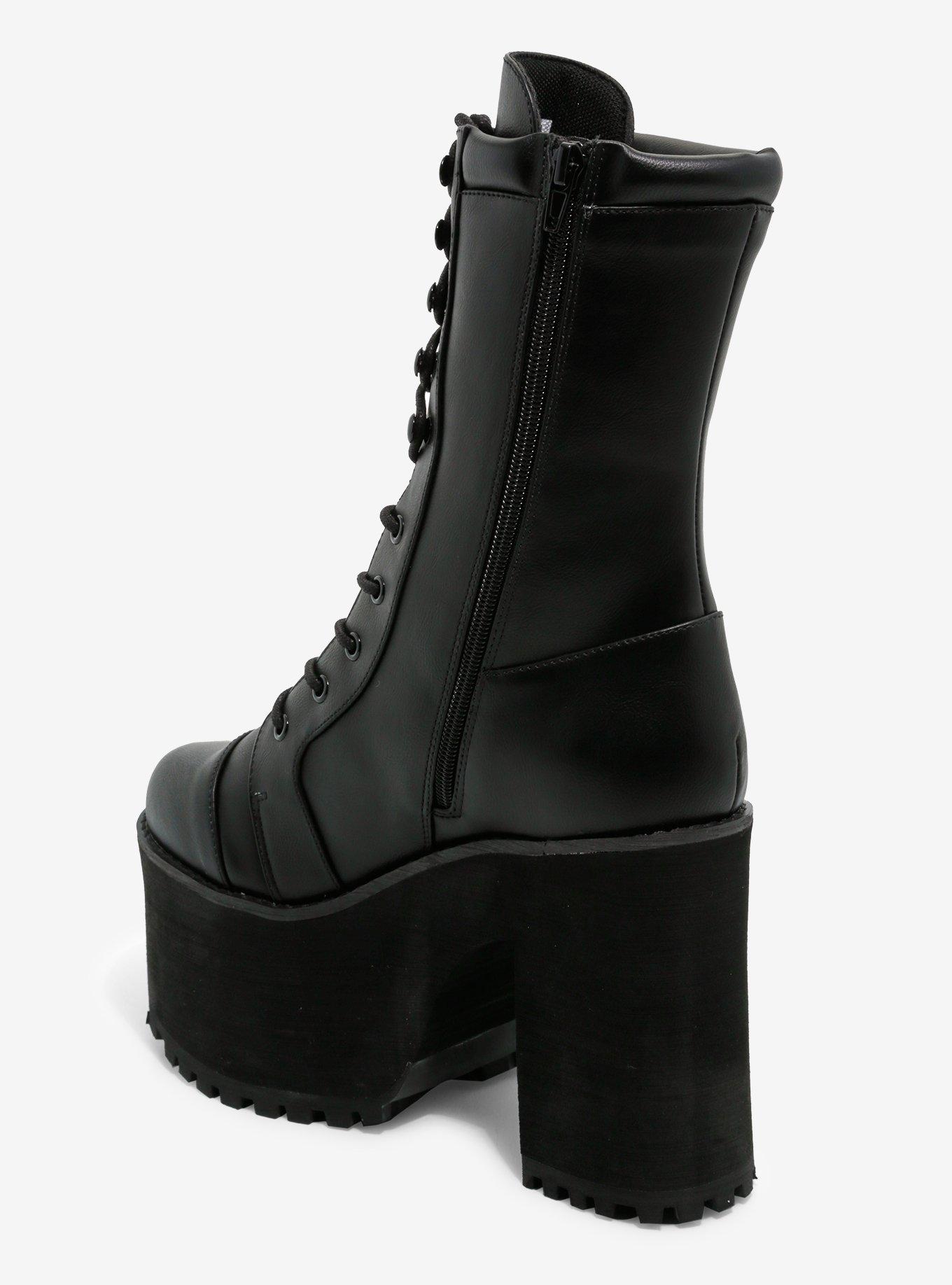 Strange Cvlt Black Raven Platform Boots, MULTI, alternate