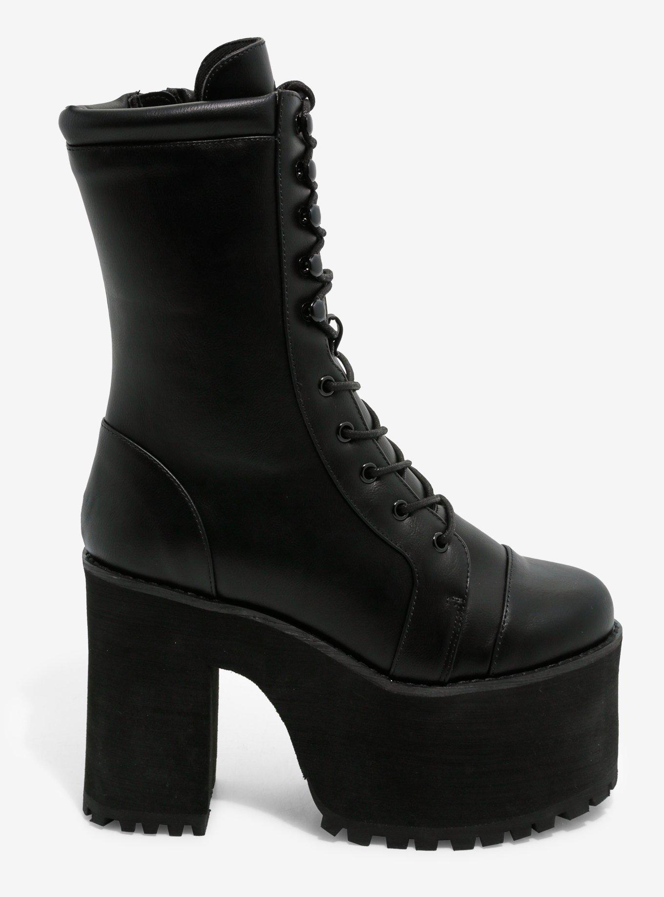 Strange Cvlt Black Raven Platform Boots, MULTI, alternate