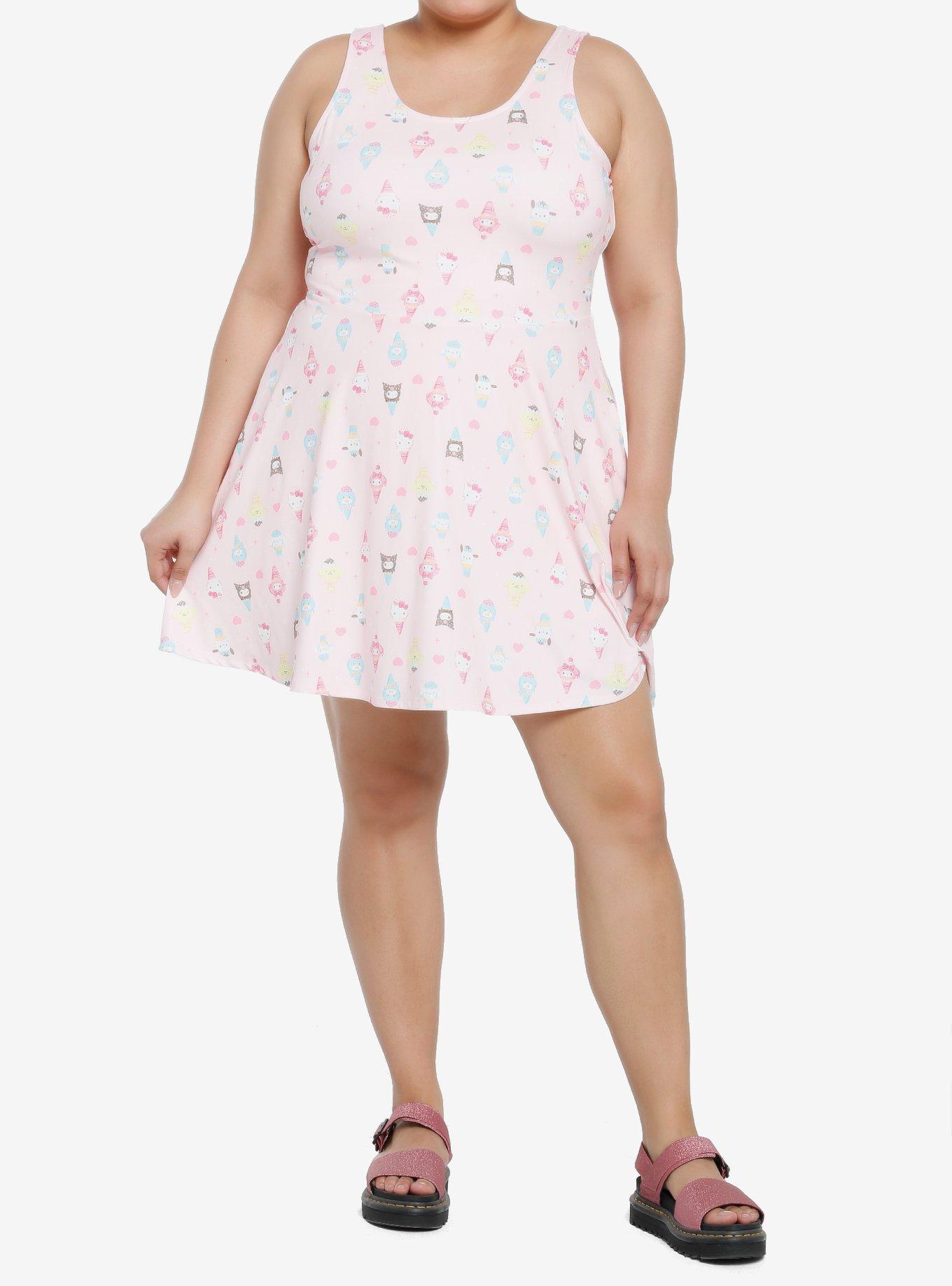 Hello Kitty And Friends Ice Cream Skater Dress Plus Size, MULTI, alternate