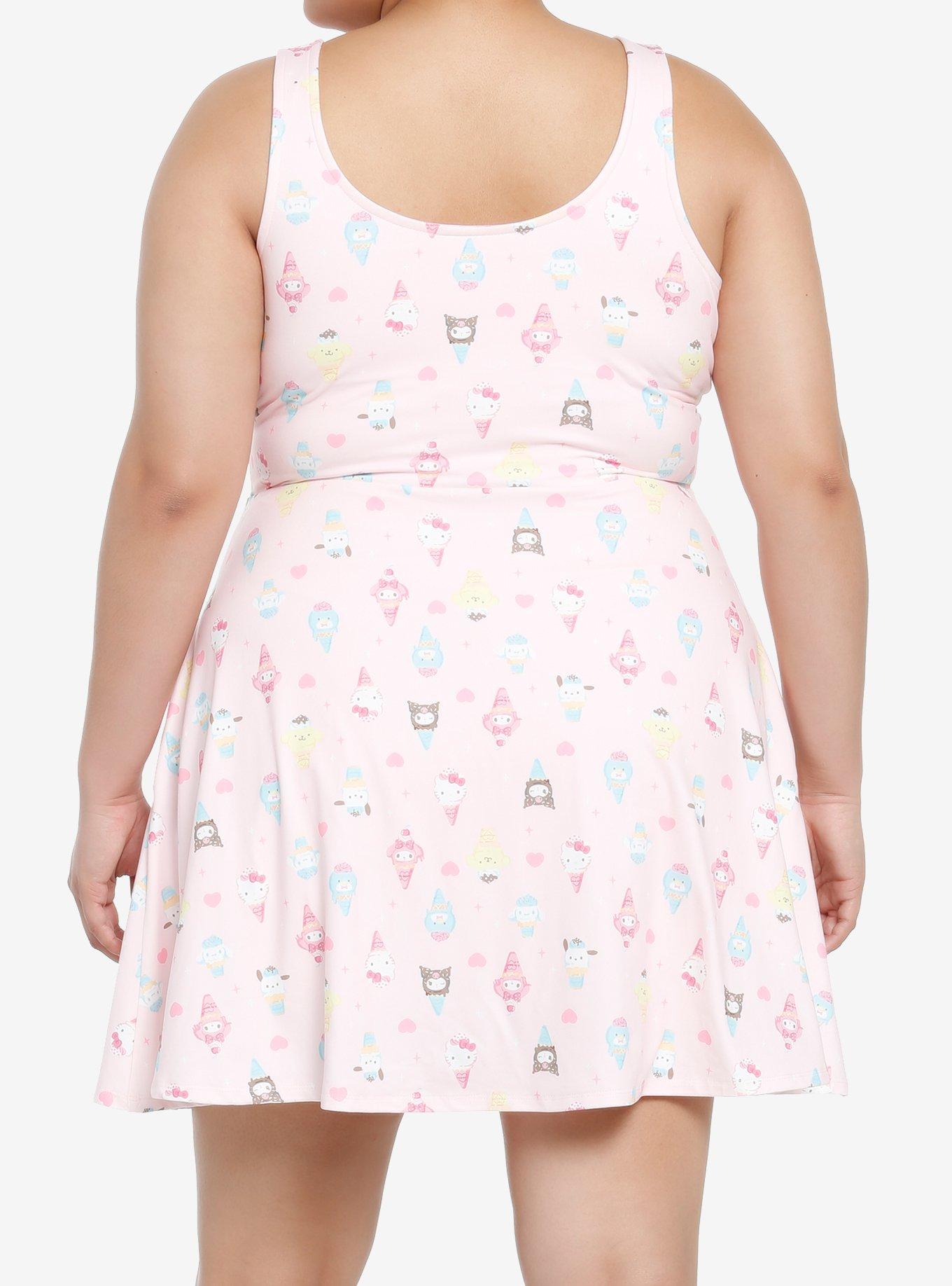 Hello Kitty And Friends Ice Cream Skater Dress Plus Size, MULTI, alternate