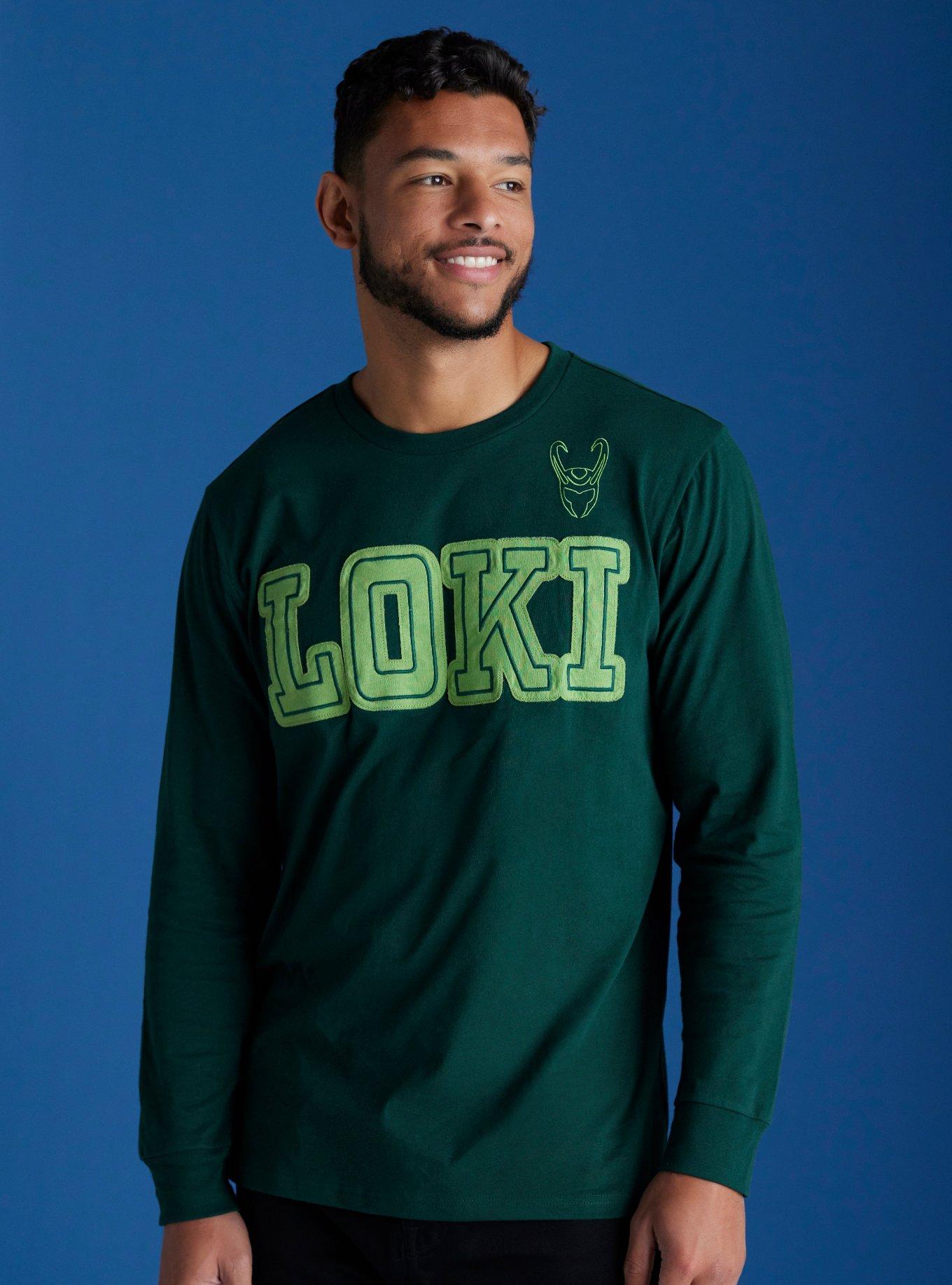 Our Universe Marvel Loki Helmet Long-Sleeve T-Shirt Our Universe Exclusive, FOREST GREEN, alternate
