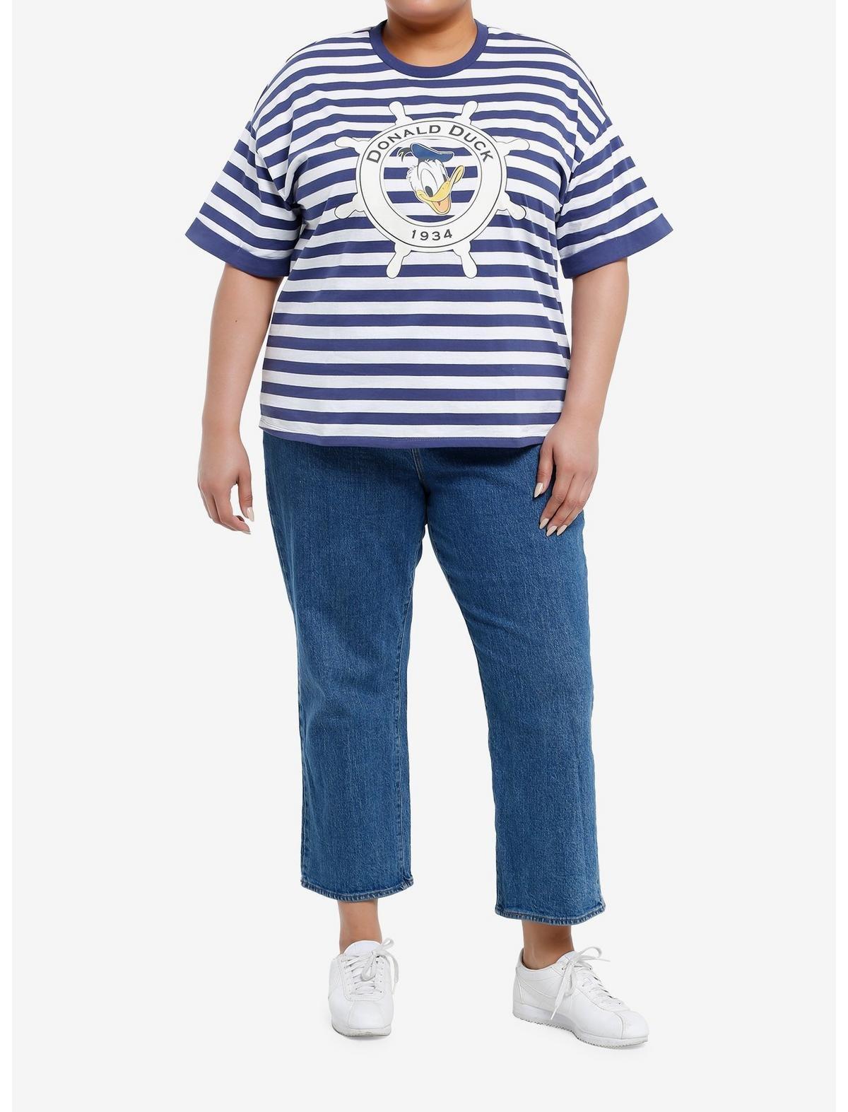 Her Universe Disney Donald Duck Stripe Oversized T-Shirt Plus Size, MULTI, alternate