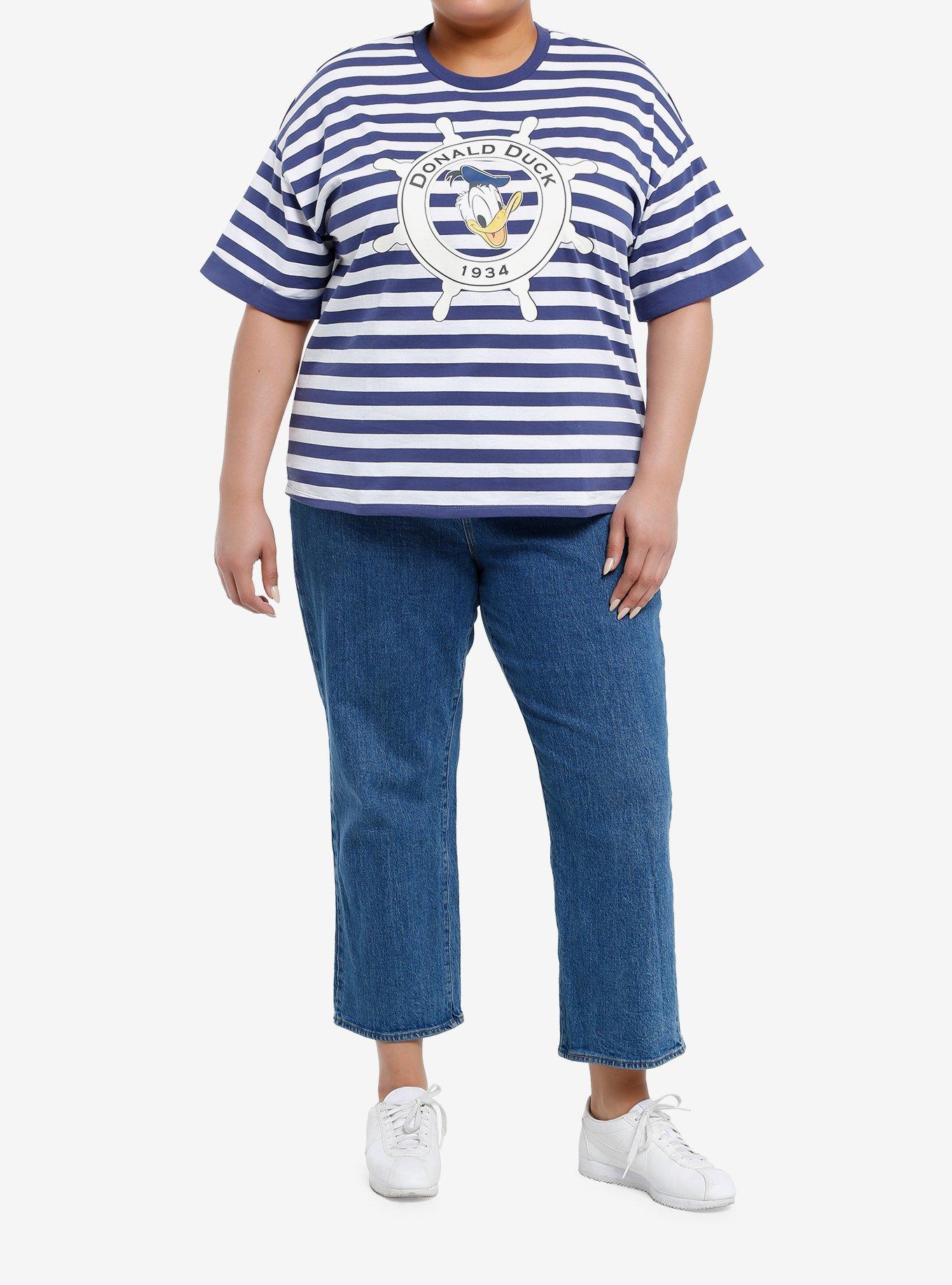 Her Universe Disney Donald Duck Stripe Girls Oversized T-Shirt Plus Size, , hi-res