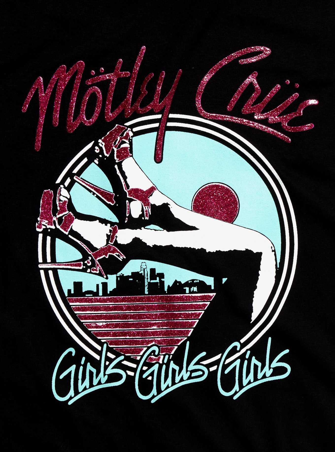 Motley Crue Girls Girls Girls Glitter Logo Boyfriend Fit Girls T-Shirt, , hi-res